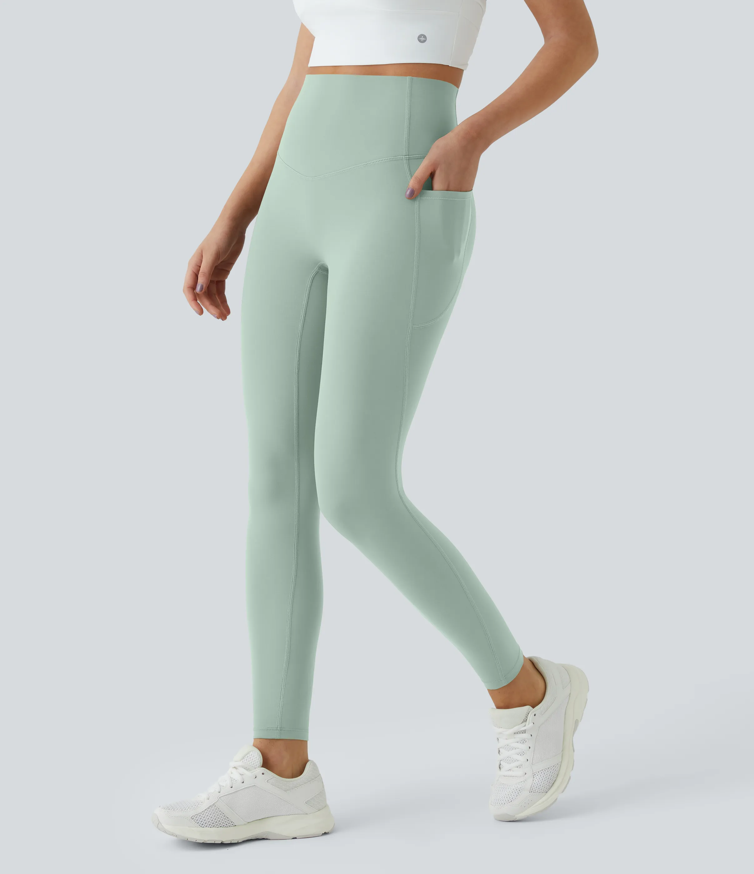Halara Leggings SoCinched UltraSculpt entrenamiento control abdomen bolsillo lateral tiro alto - Iceberg Green - XL(full_length) sold by Halara product image thumbnail 5