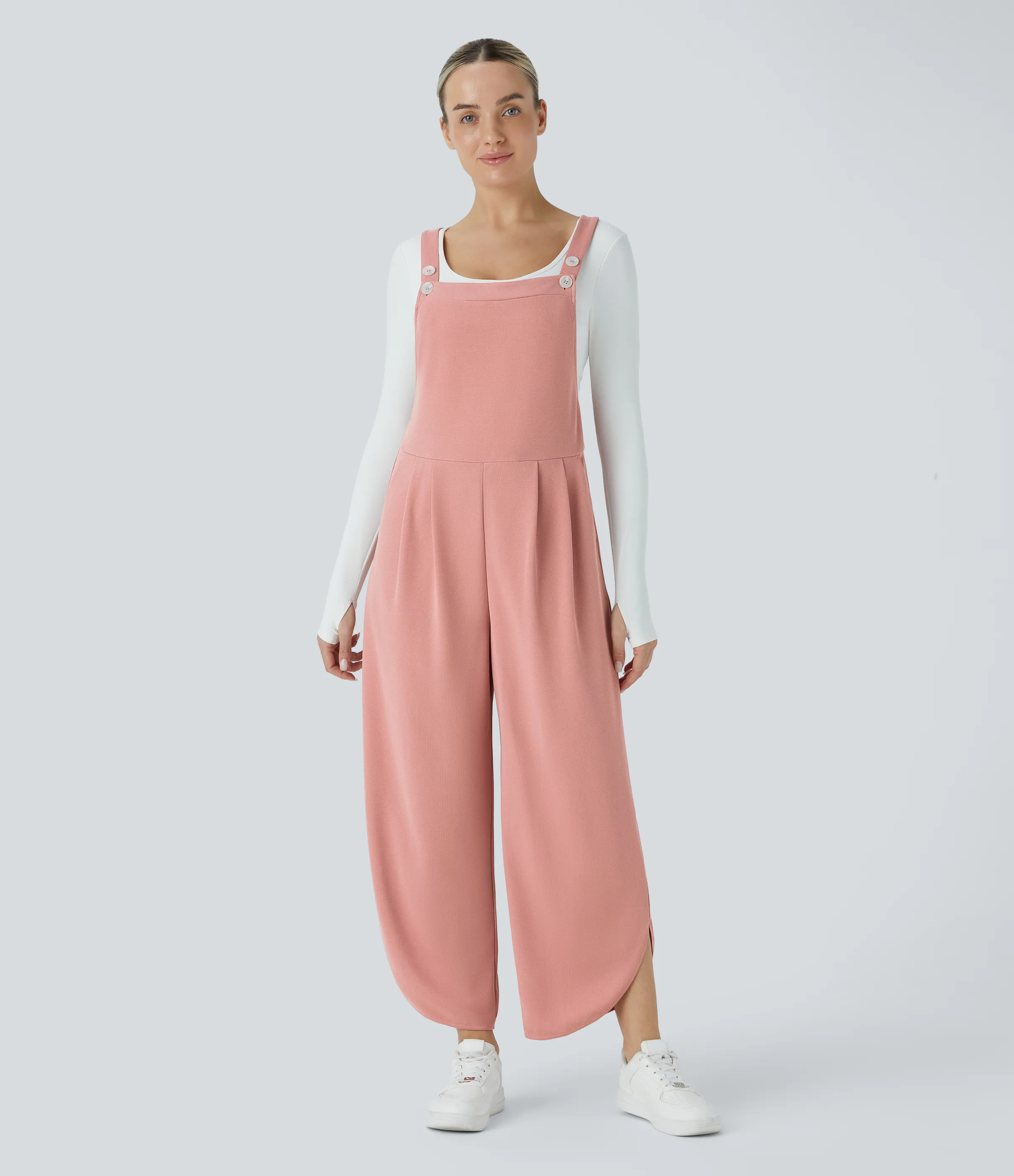 Halara Mono gofre dobladillo curvado bolsillo lateral plisado correa ajustable - Rose Tan - S(regular) sold by Halara product image thumbnail 2