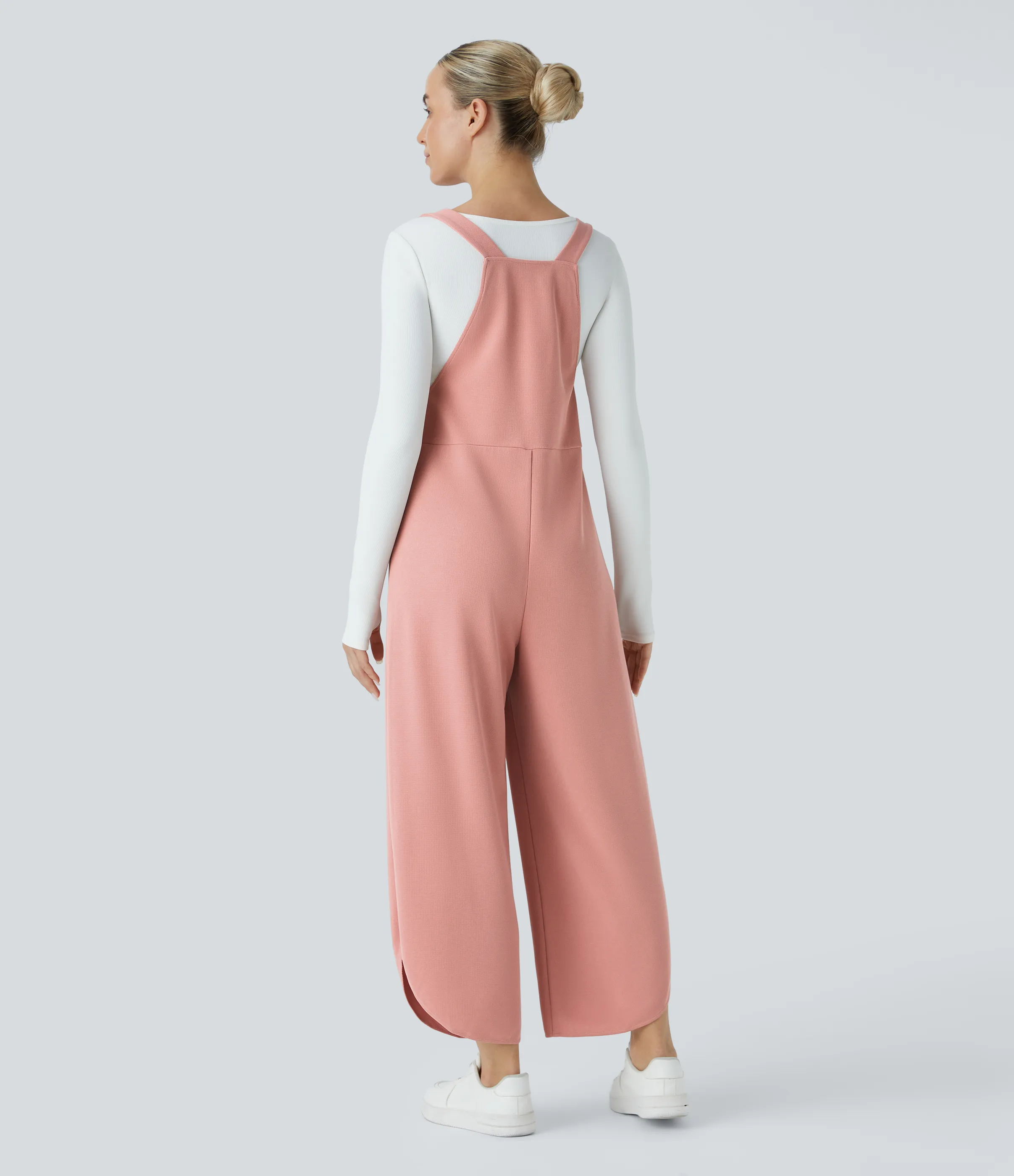 Halara Mono gofre dobladillo curvado bolsillo lateral plisado correa ajustable - Rose Tan - S(regular) sold by Halara product image thumbnail 3