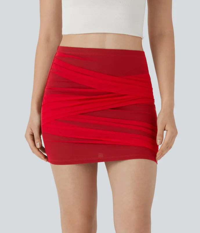 Halara Minifalda casual ajustada de tejido en contraste y tiro alto - Adrenaline Rush - M(regular) sold by Halara