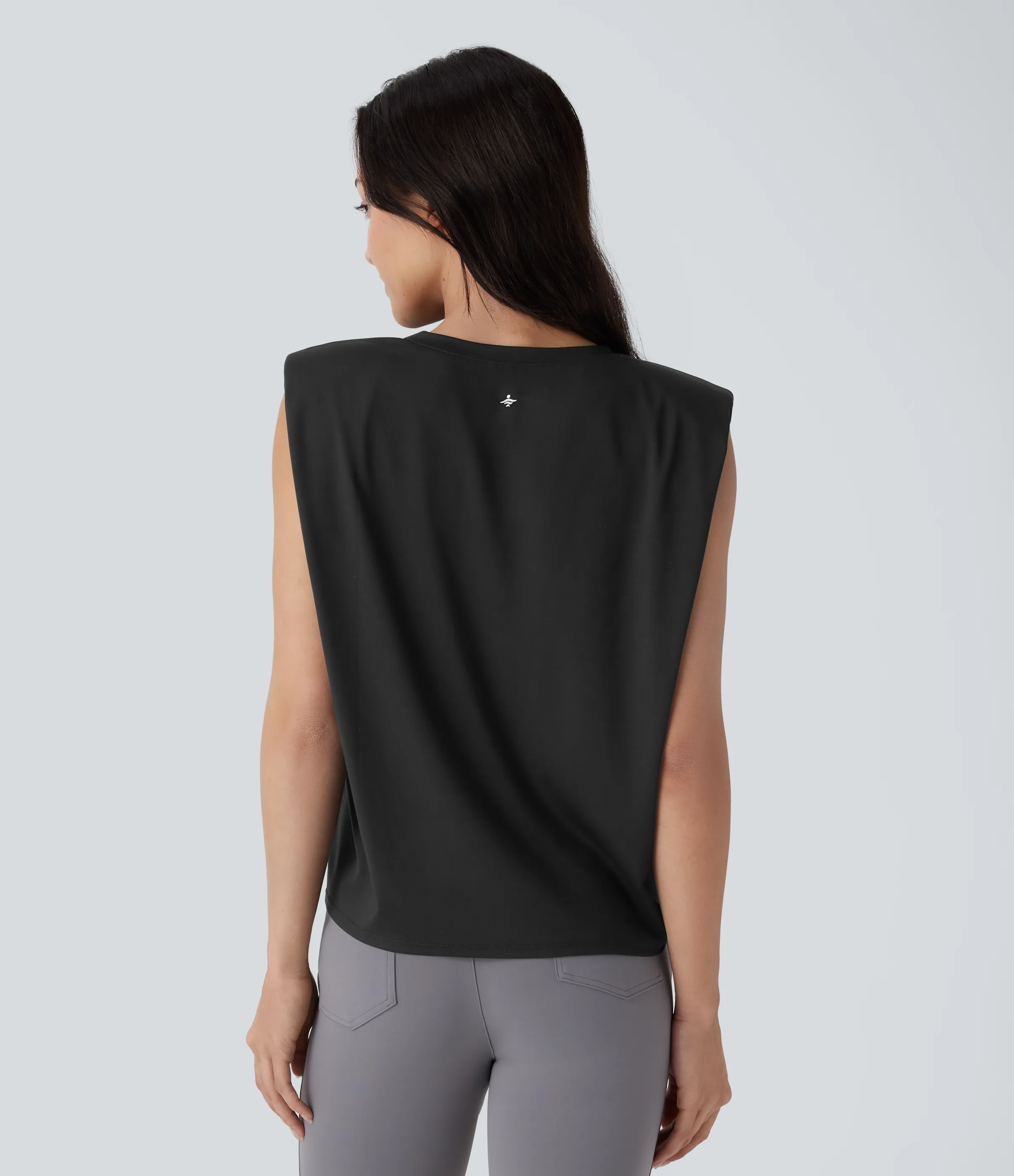 Halara Blusa oficina sin mangas hombrera cuello redondo - Black - XS sold by Halara product image thumbnail 4