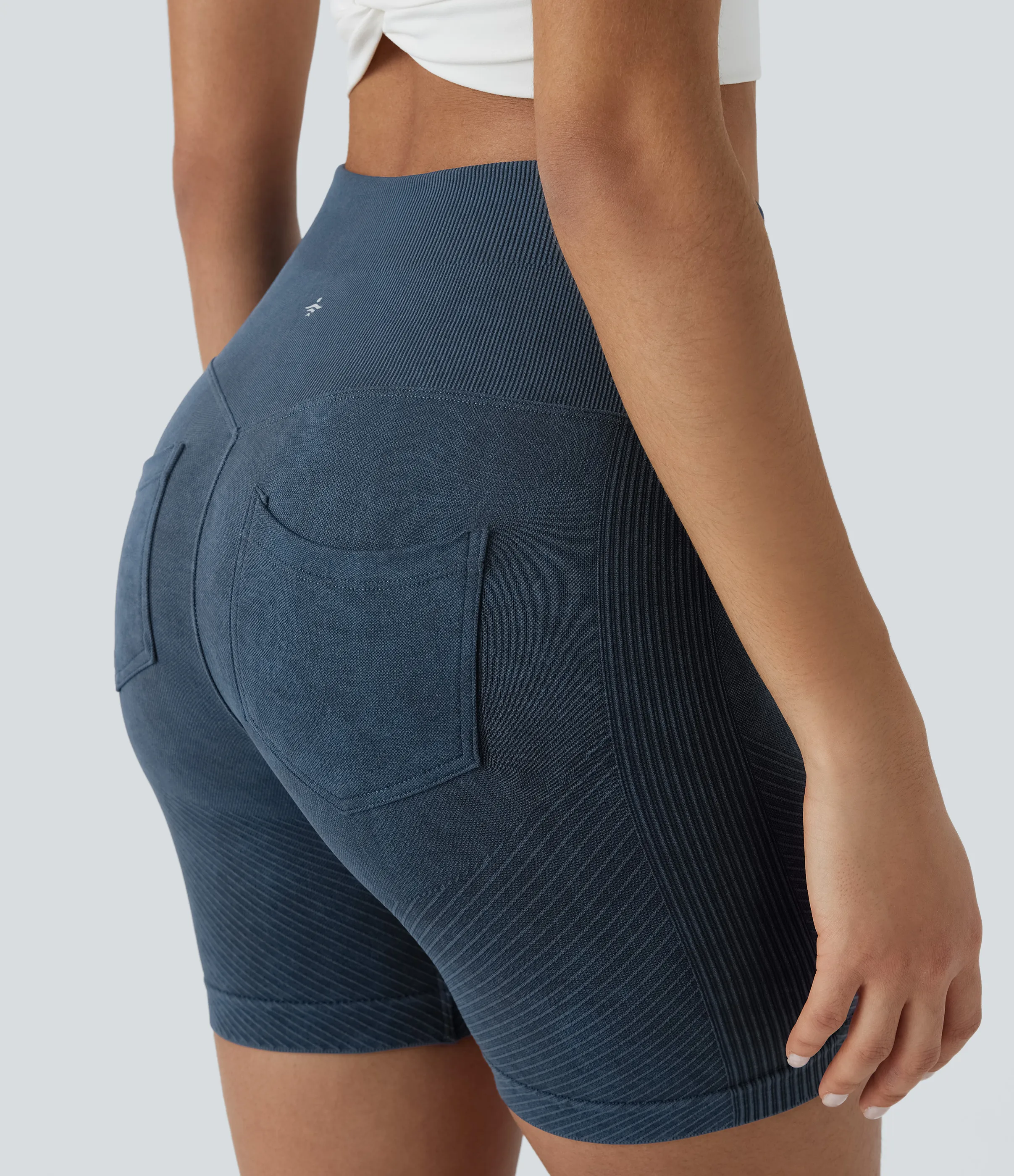 Halara Pantalón corto yoga ciclista tiro alto lavado bolsillo trasero sin costuras 5.5'' - Peacoat - XS(regular) sold by Halara product image thumbnail 5