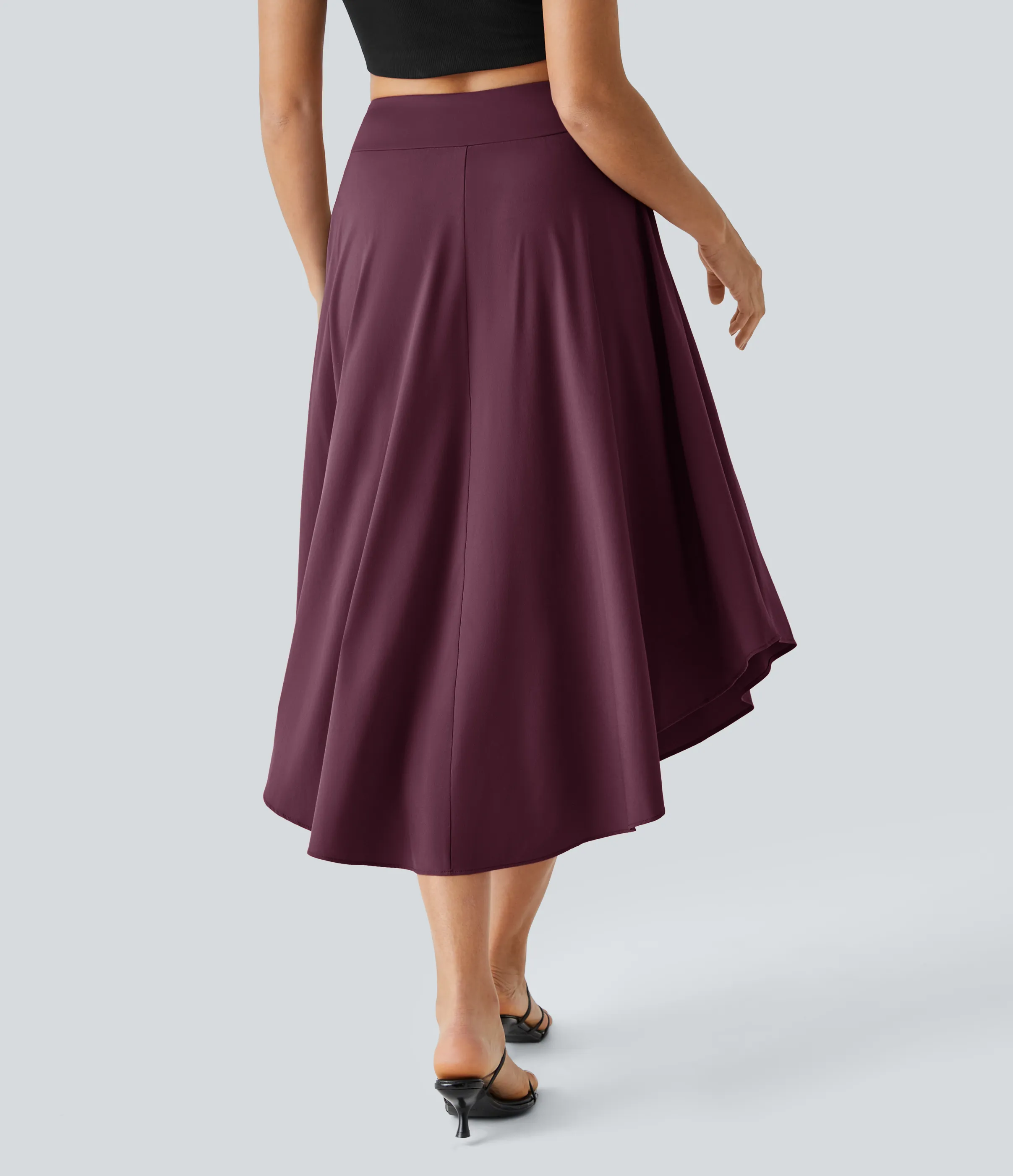 Halara Falda casual midi fluida Breezeful™ 2 en 1 con abertura lateral y tiro alto de secado rápido - Amaranth - L(regular) sold by Halara product image thumbnail 3