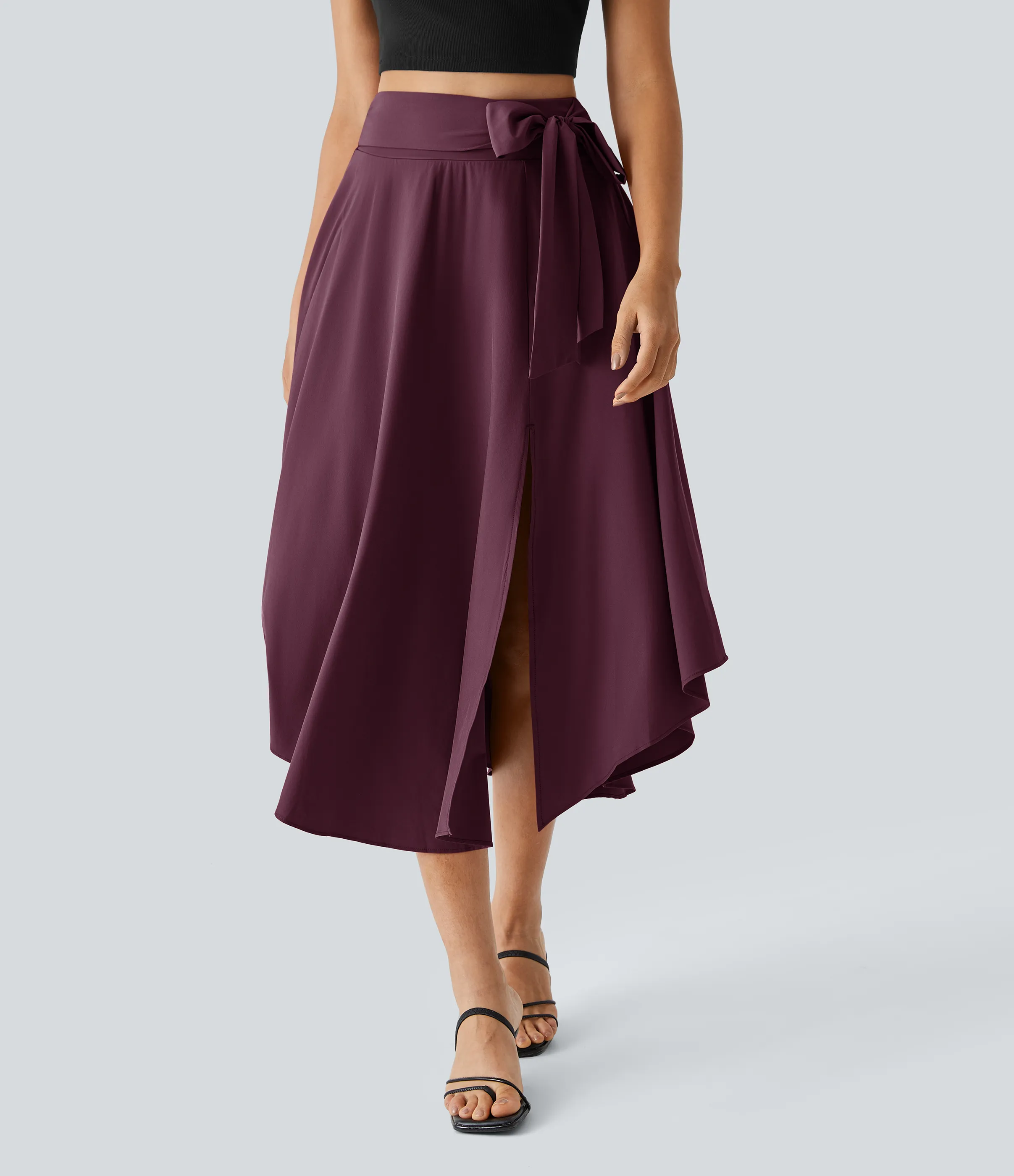 Halara Falda casual midi fluida Breezeful™ 2 en 1 con abertura lateral y tiro alto de secado rápido - Amaranth - L(regular) sold by Halara product image thumbnail 5