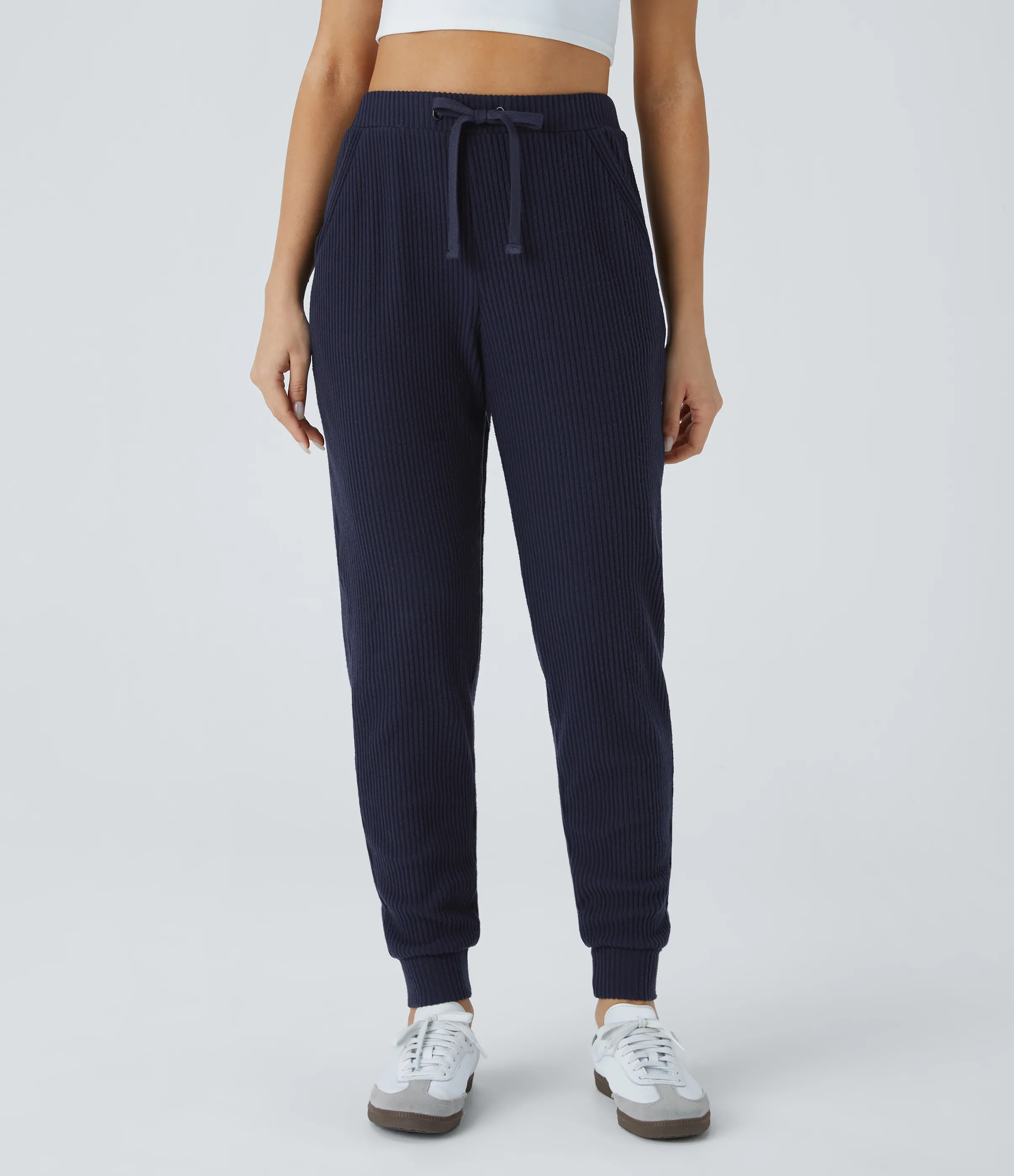 Halara Pantalón deportivo tiro medio canalé cordón múltiple bolsillo - Maritime Blue - XS(regular) sold by Halara product image thumbnail 2