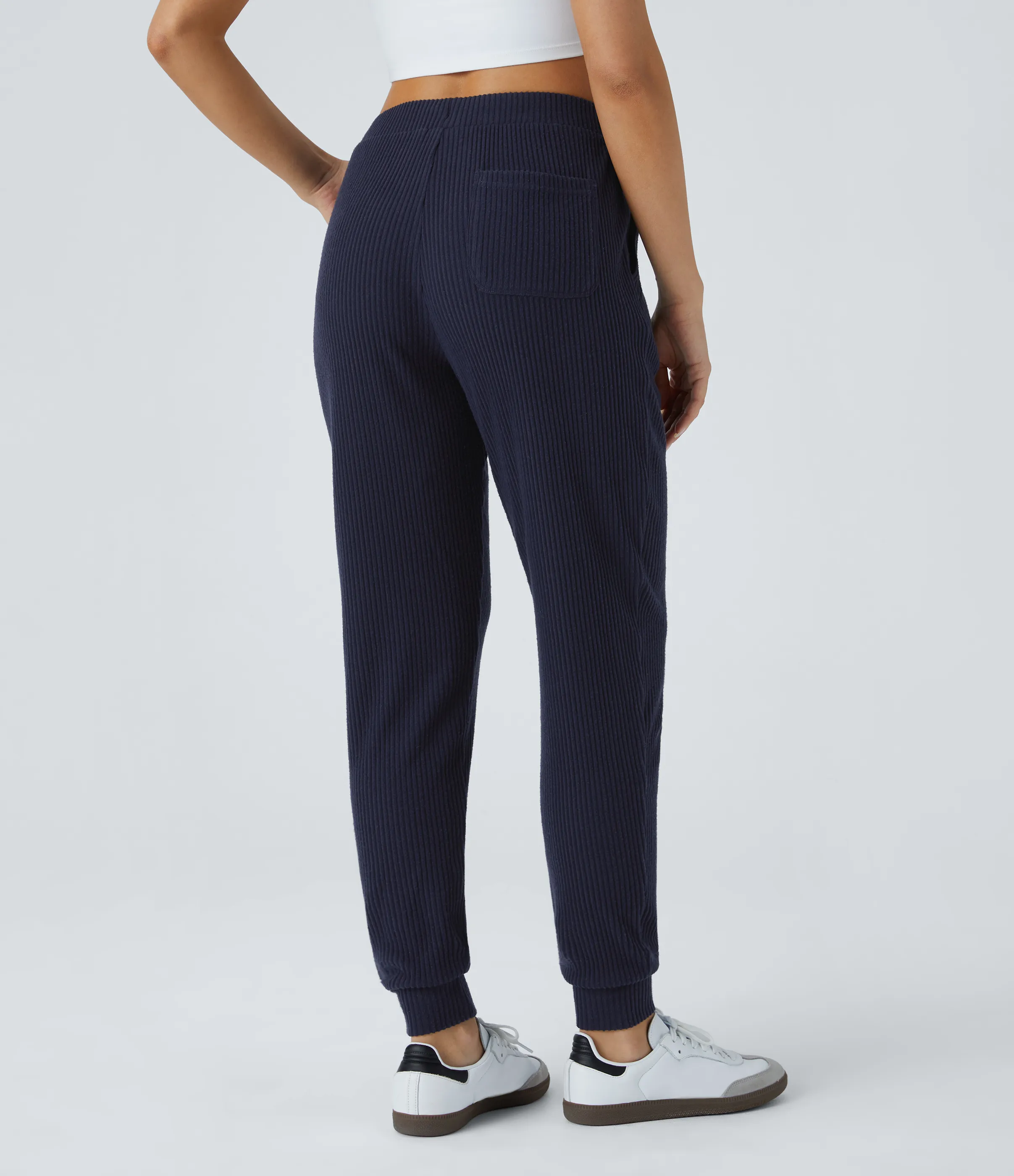 Halara Pantalón deportivo tiro medio canalé cordón múltiple bolsillo - Maritime Blue - XS(regular) sold by Halara product image thumbnail 3