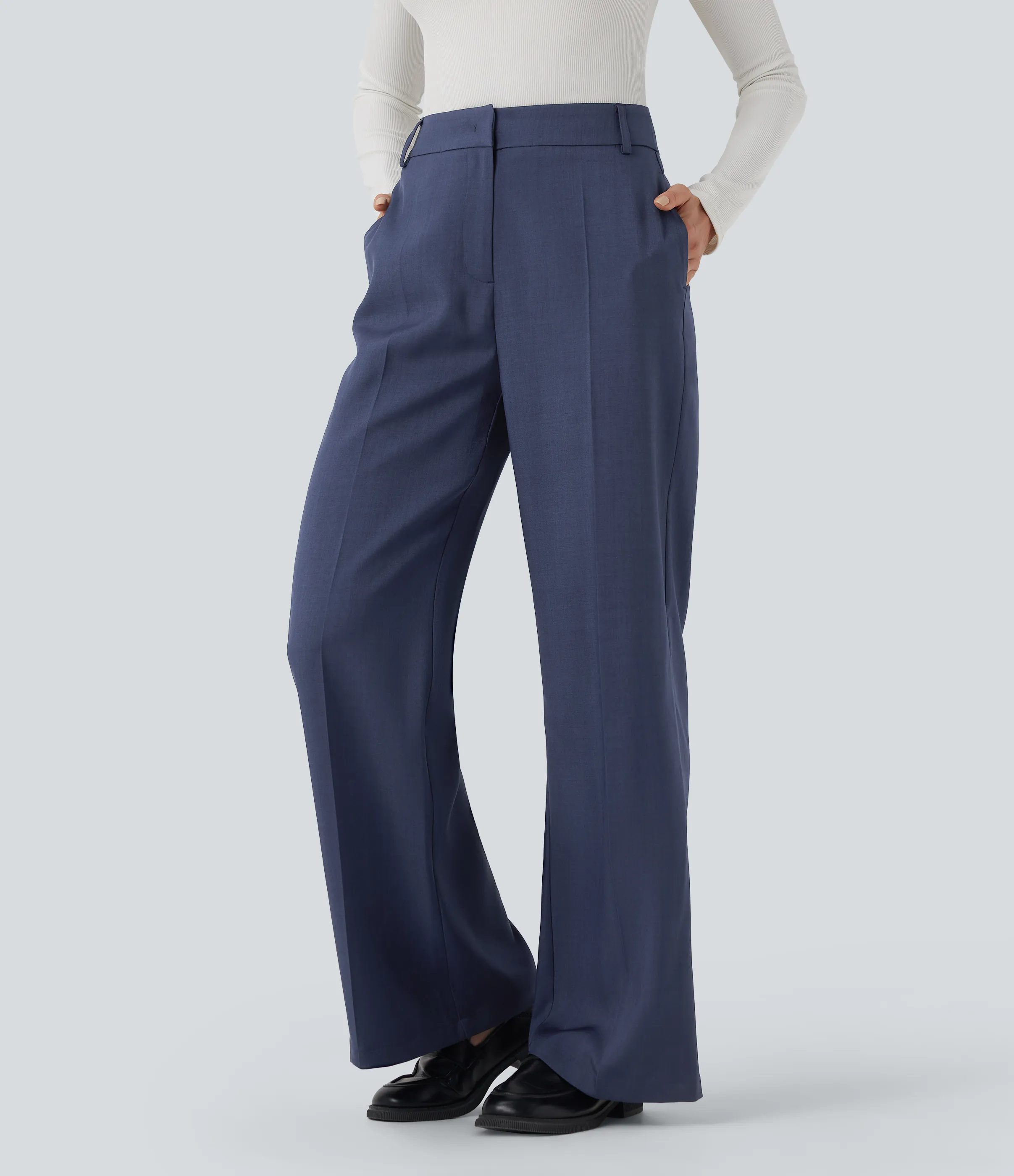 Halara Pantalones de oficina de tiro alto con corte acampanado y bolsillos - Crown Blue - XS(regular) sold by Halara product image thumbnail 2