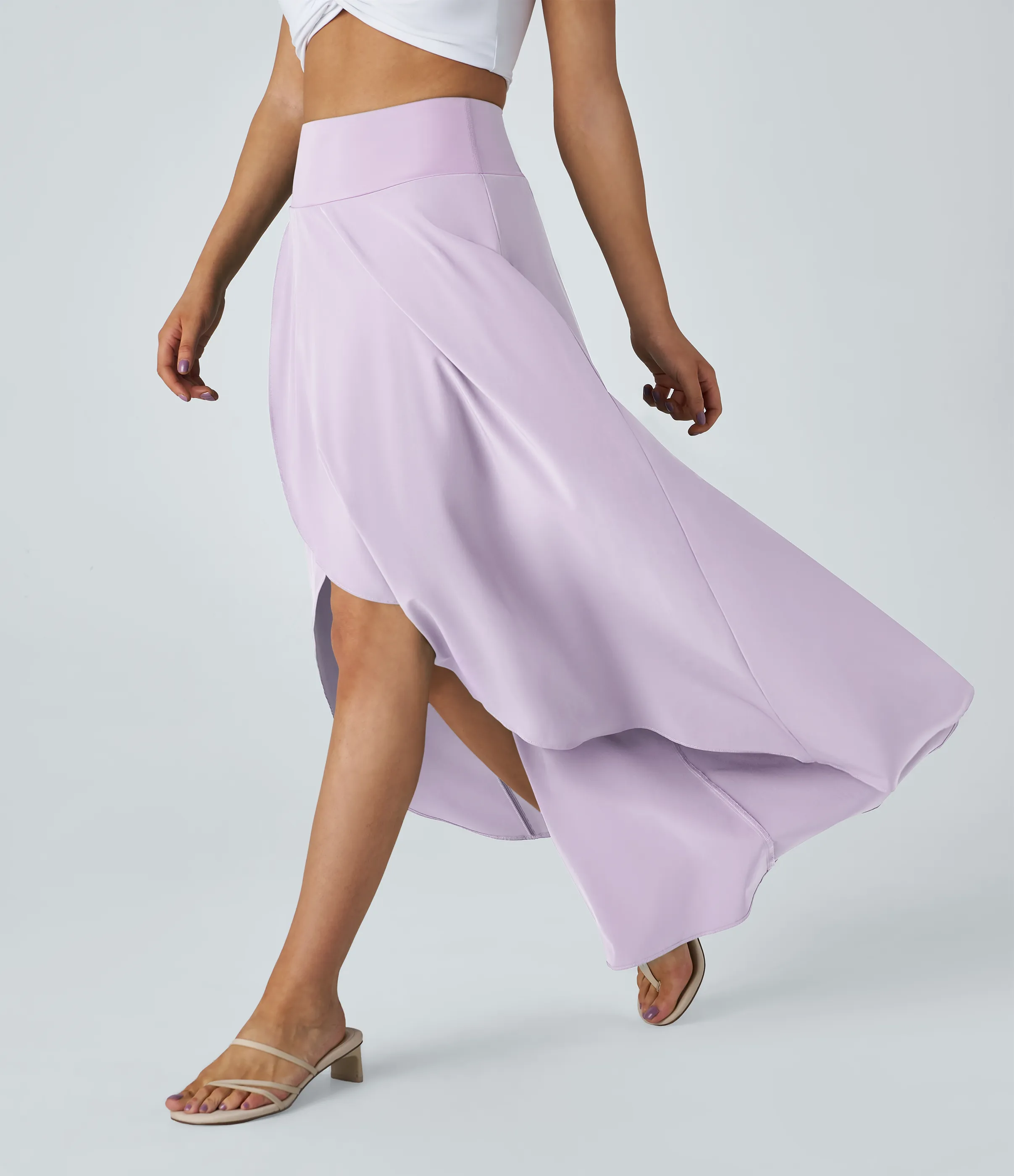 Halara Falda Breezeful™ larga regular tiro alto volante alto bajo 2 en 1 fluida secado rápido - Leisurely Lavender - XL(regular) sold by Halara product image thumbnail 2