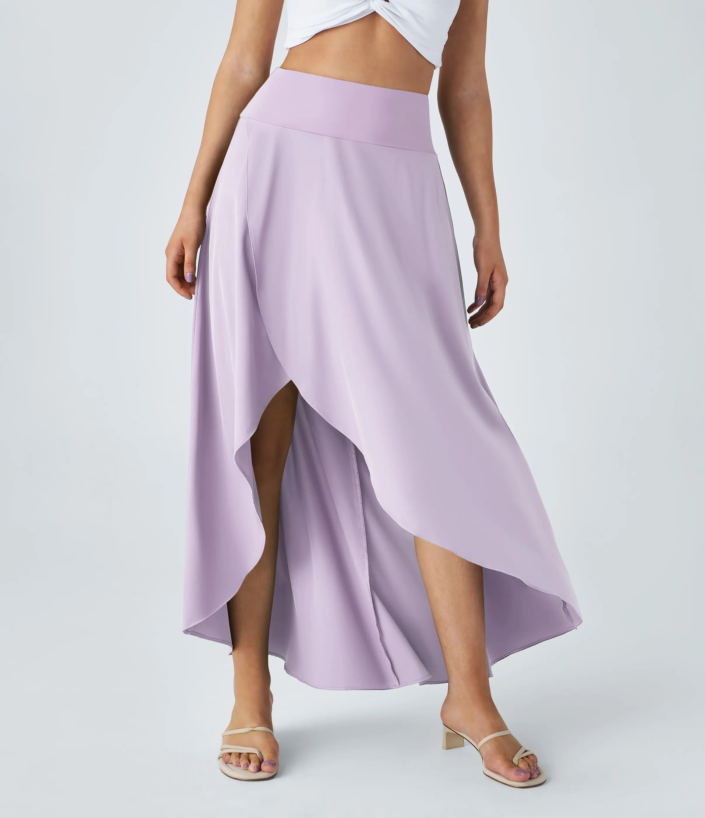 Halara Falda Breezeful™ larga regular tiro alto volante alto bajo 2 en 1 fluida secado rápido - Leisurely Lavender - XL(regular) sold by Halara product image thumbnail 3
