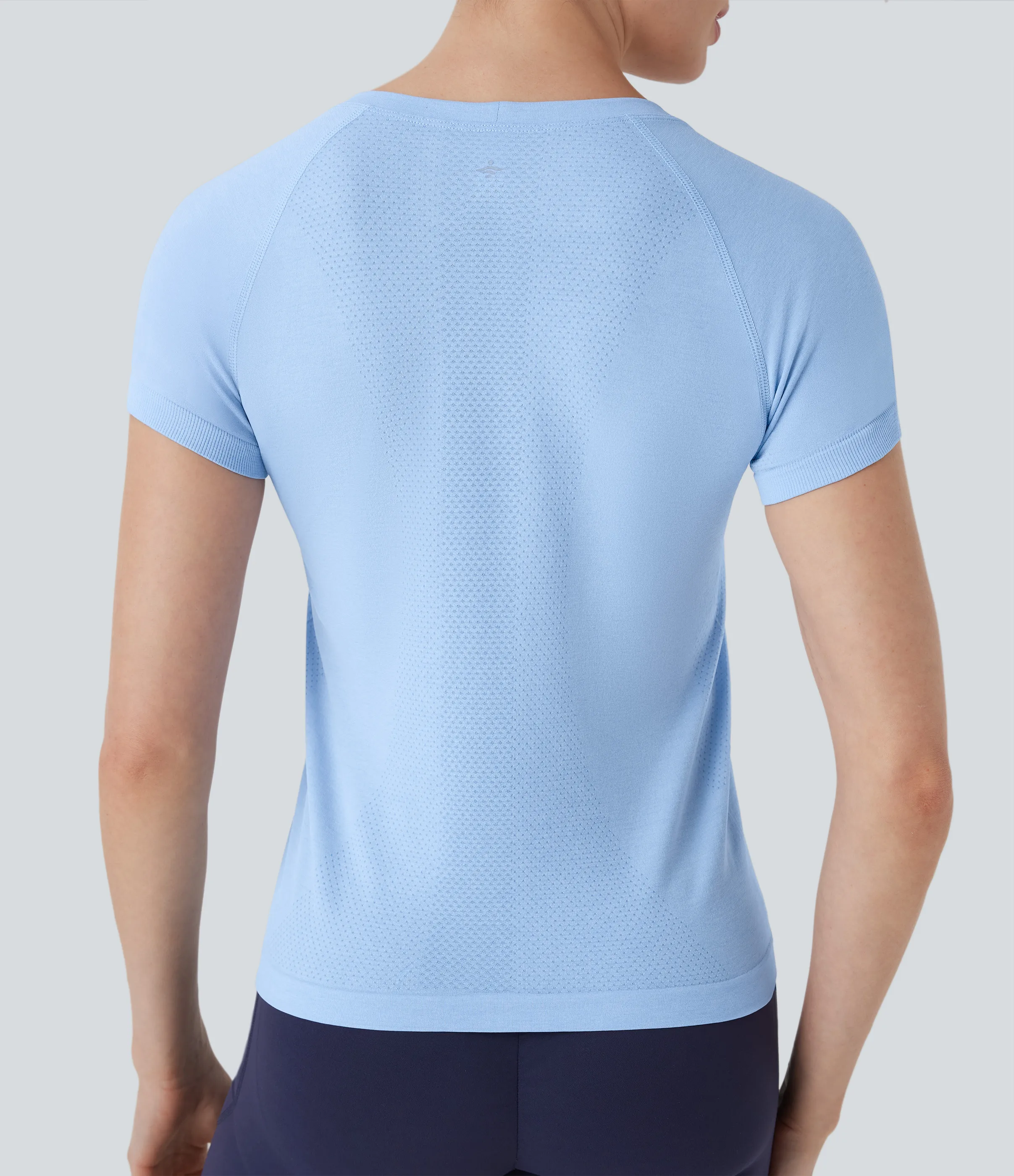 Halara Camiseta deportiva senderismo secado rápido corte manga corta flujo sin costura - Fresh Blue - XL sold by Halara product image thumbnail 5