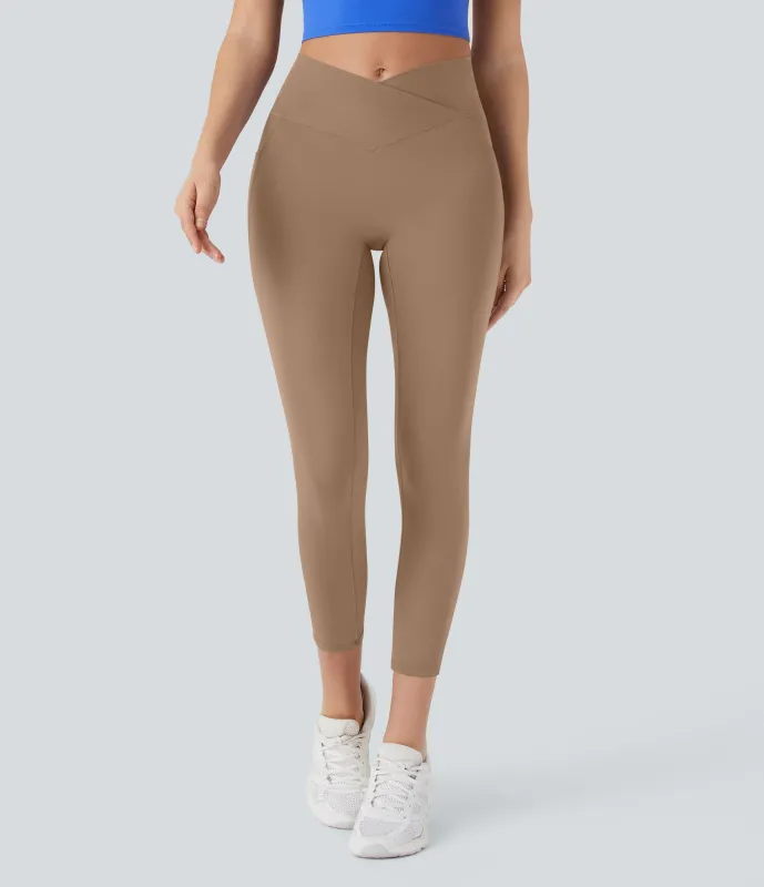 Halara Leggings capri Softlyzero™ yoga bolsillo cruzado tiro alto - Burro - L made by Halara