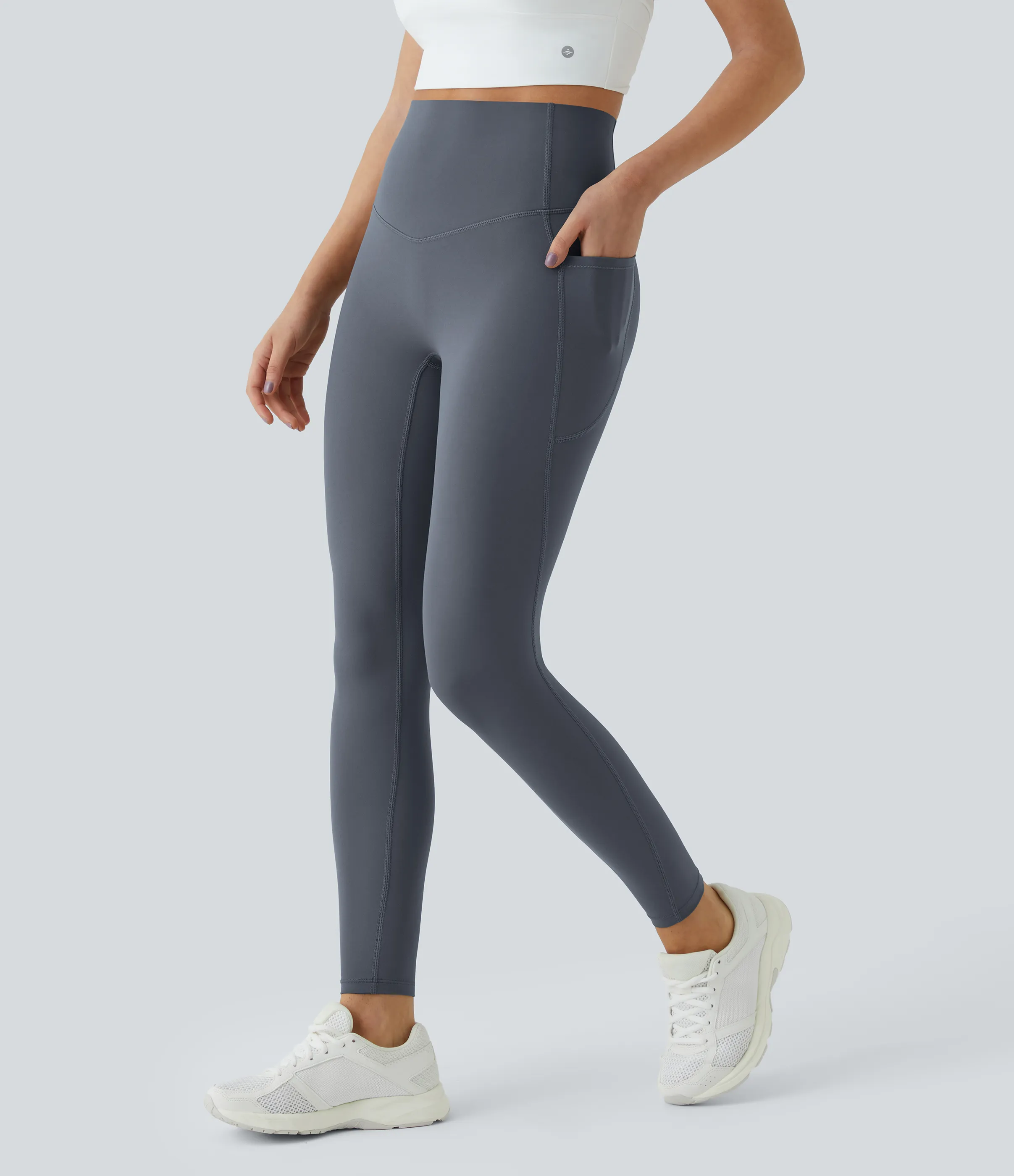 Halara Leggings SoCinched UltraSculpt entrenamiento control abdomen bolsillo lateral tiro alto - Silent Blue - S(full_length) sold by Halara product image thumbnail 5