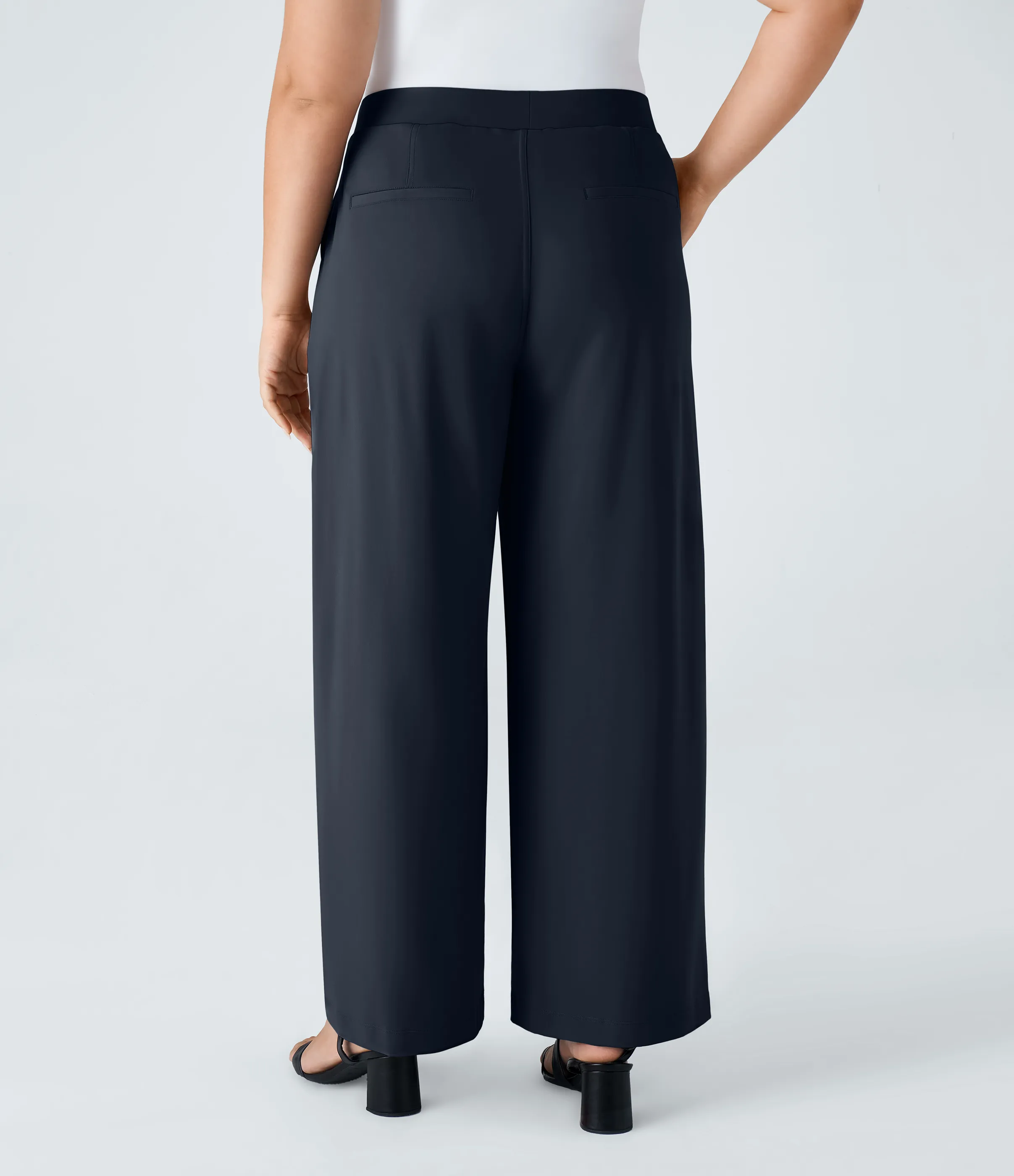 Halara Pantalón oficina tiro alto recto bolsillo lateral pinzas talla grande - Midnight Blue - 3X(regular) sold by Halara product image thumbnail 3