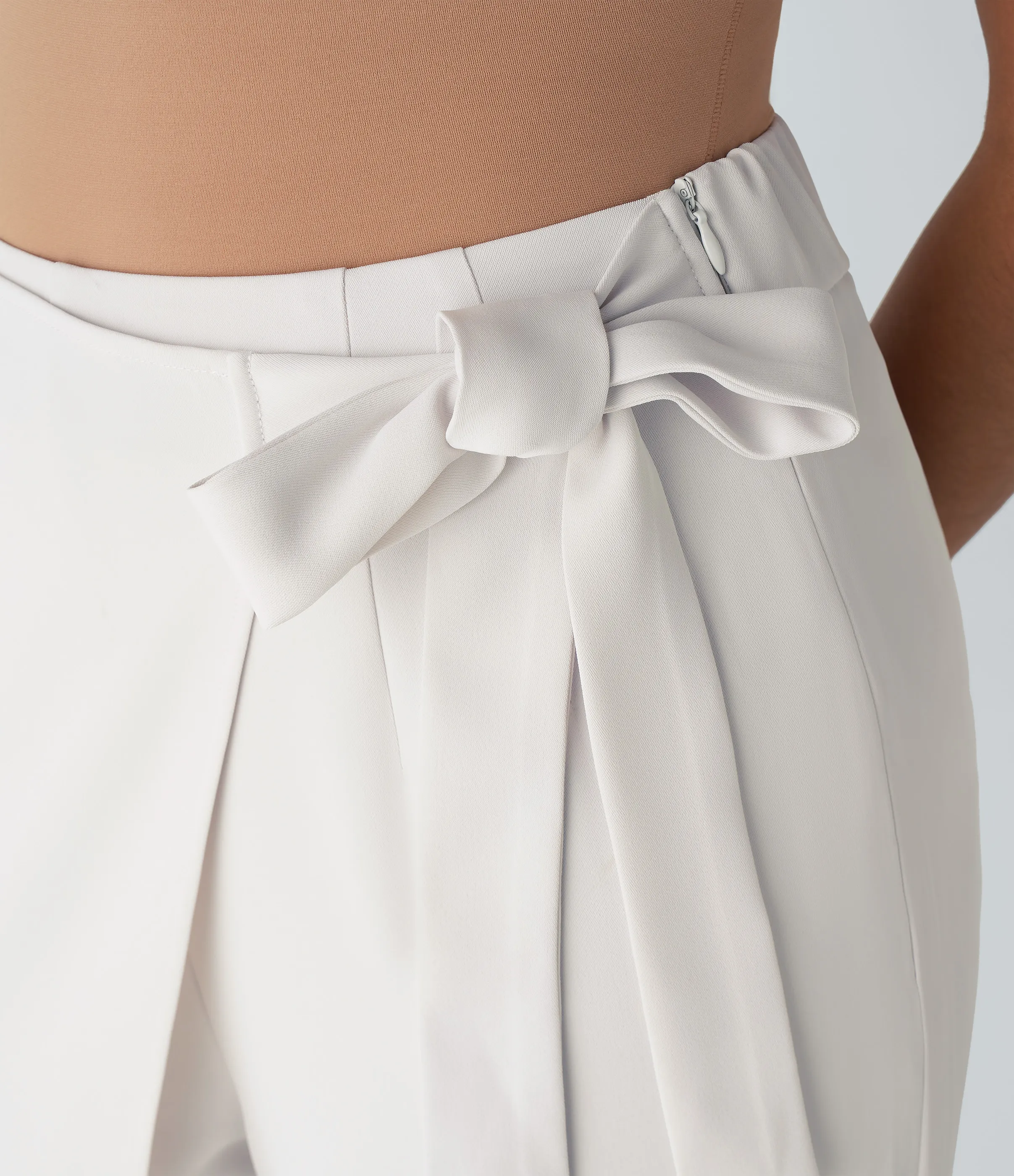 Halara Pantalón oficina pierna ancha cremallera invisible tiro alto lazo lateral - Teak White - S(regular) sold by Halara product image thumbnail 5