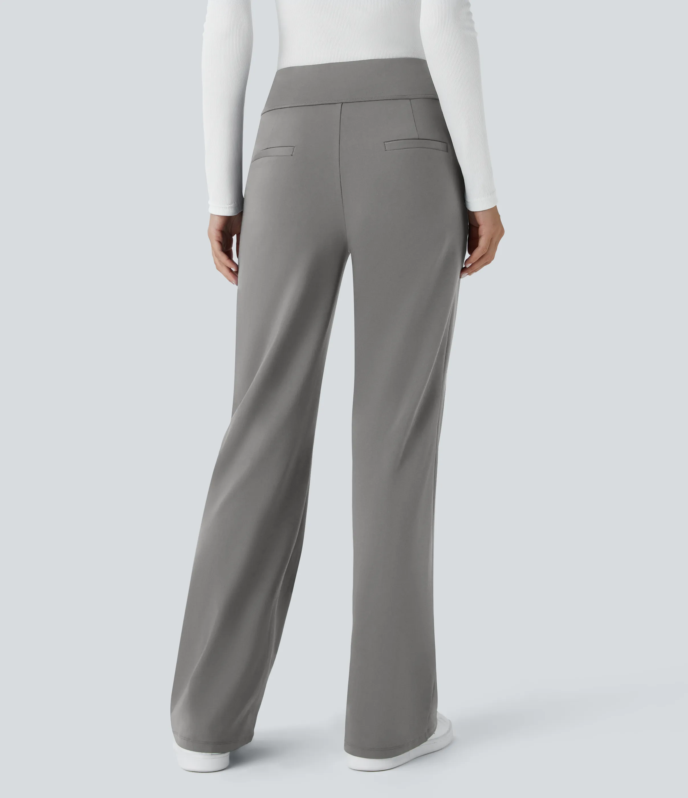 Halara Pantalón oficina acampanado bolsillo lateral tiro alto - Silent Storm - L(regular) sold by Halara product image thumbnail 3