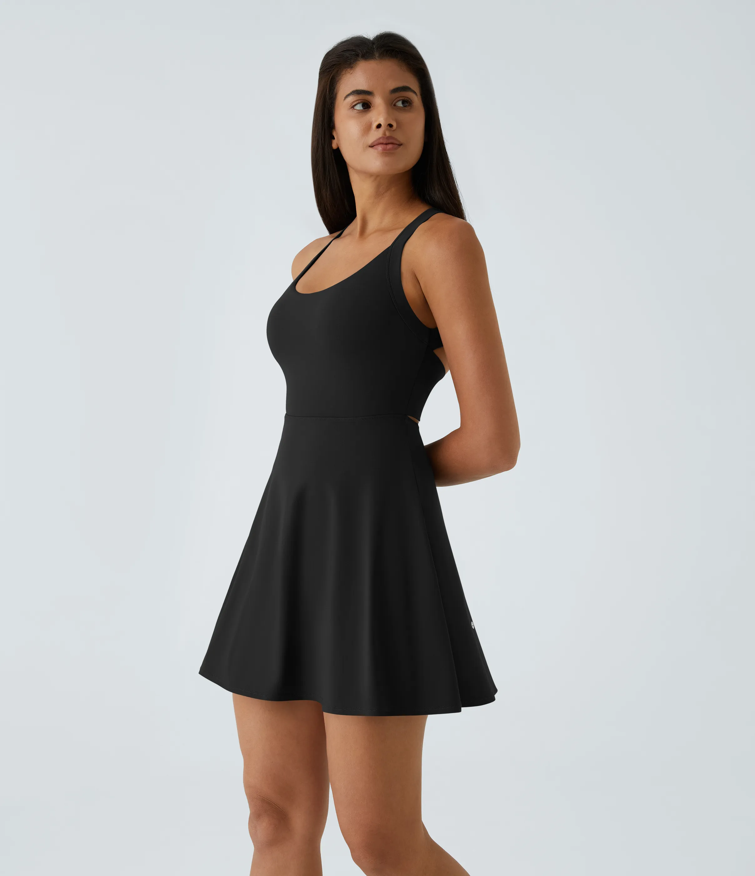 Halara Vestido activo baile vuelo retorcido sin espalda-Longitud más larga-Edición Easy Peezy - Black - M sold by Halara product image thumbnail 4