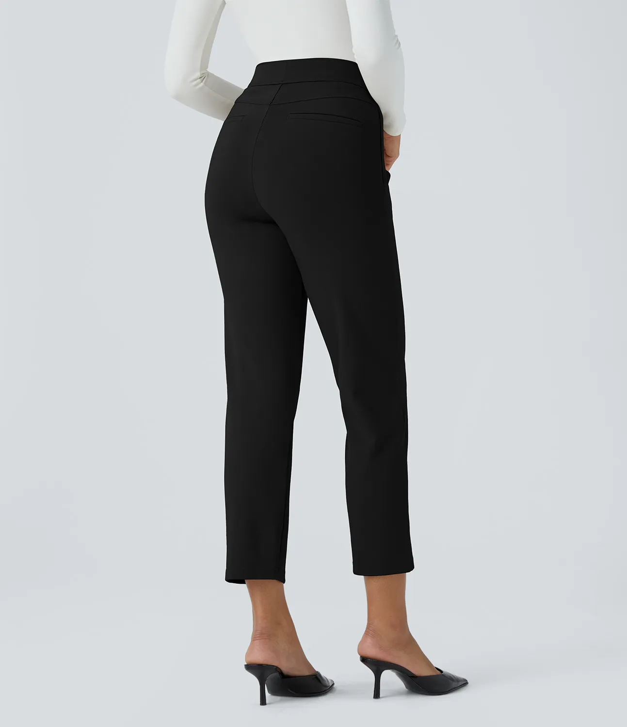 Halara Pantalón Halara Flex™ oficina ajustado bolsillo lateral tiro medio alto - Black - L(regular) sold by Halara product image thumbnail 3