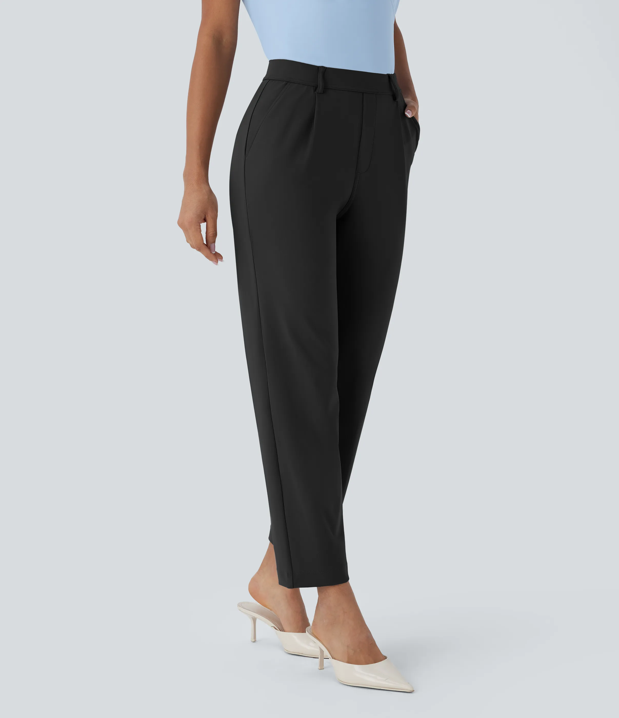 Halara Pantalón oficina tiro alto ajustado tobillo bolsillo lateral - Black - XL(regular) sold by Halara product image thumbnail 4