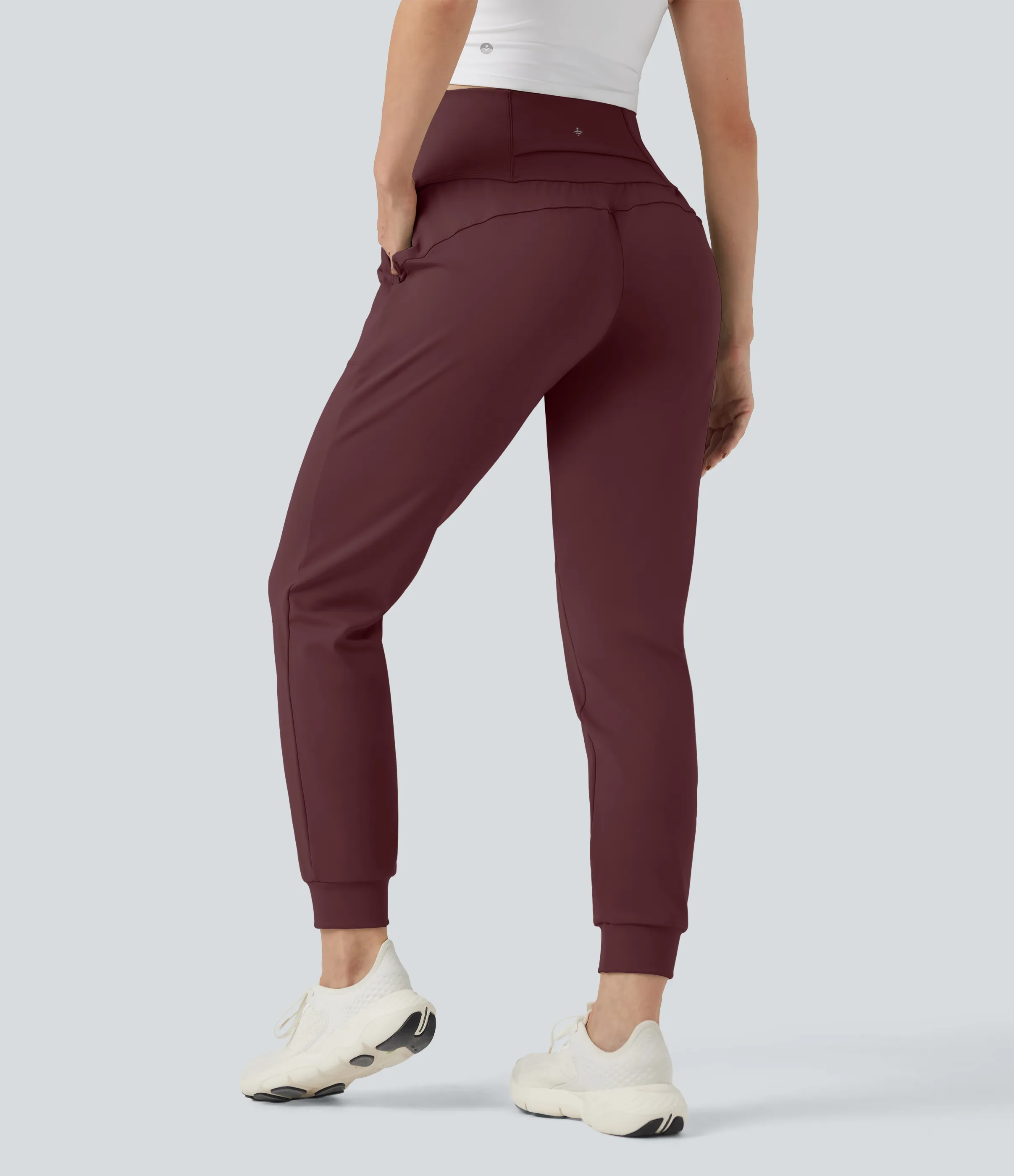 Halara Pantalones deportivos de tiro medio con control de abdomen y bolsillos SoCinched - Red Mahogany - XL(regular) sold by Halara product image thumbnail 3