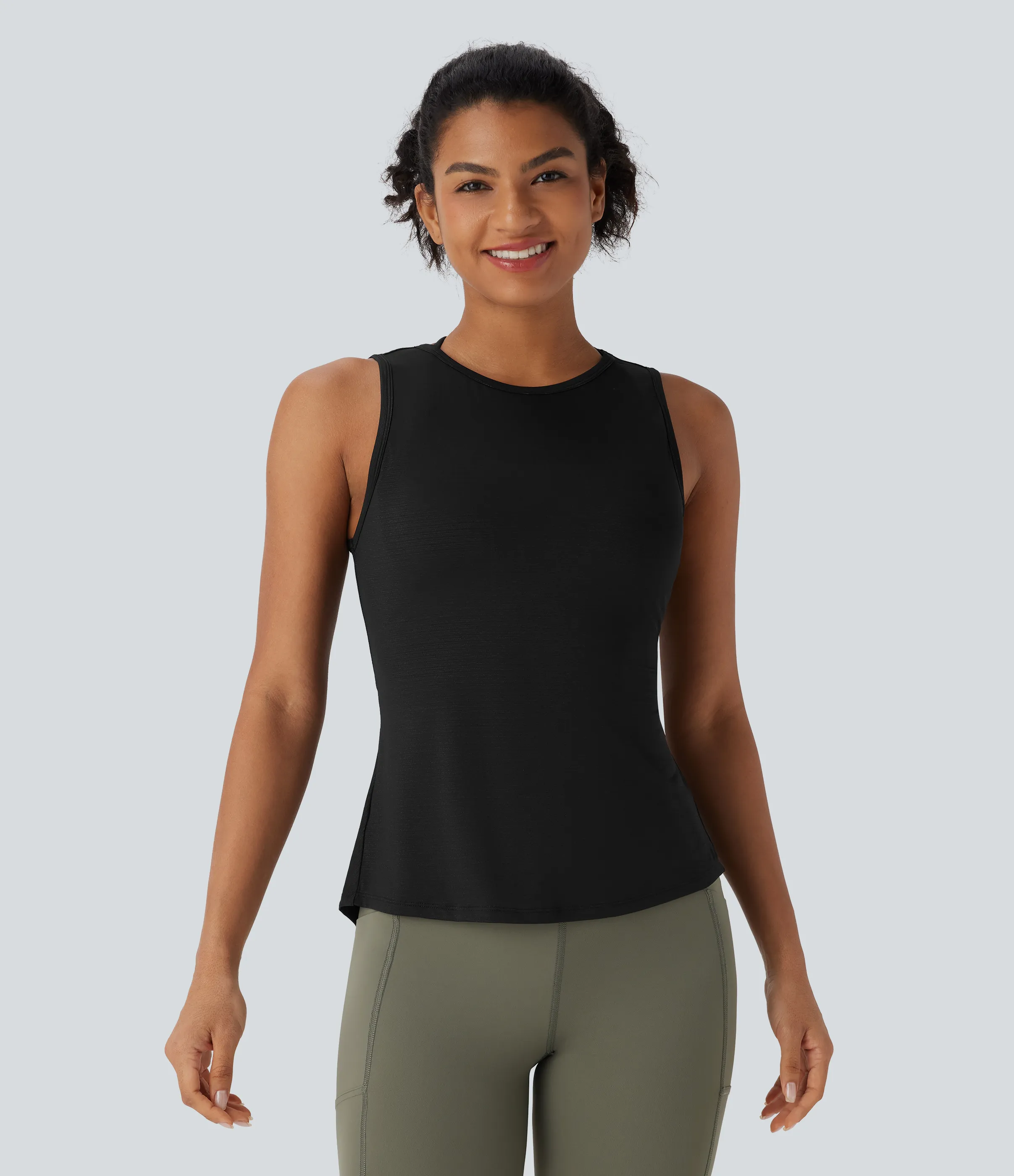 Halara Camiseta de yoga con cuello redondo y abertura torcida - Black - XS sold by Halara product image thumbnail 3
