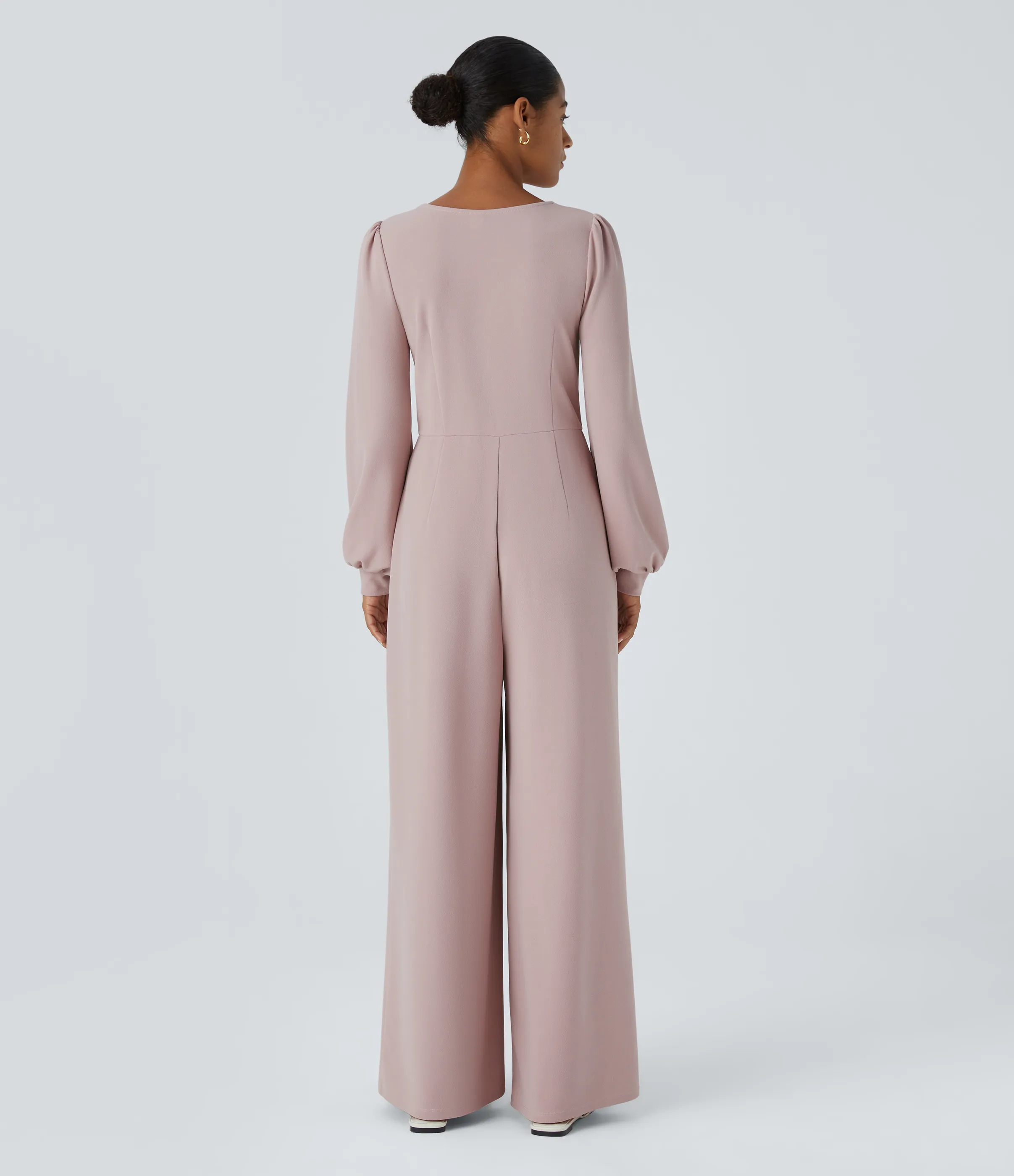 Halara Mono pierna ancha bolsillo lateral manga larga cuello V - Burnished Lilac - XS(regular) sold by Halara product image thumbnail 3