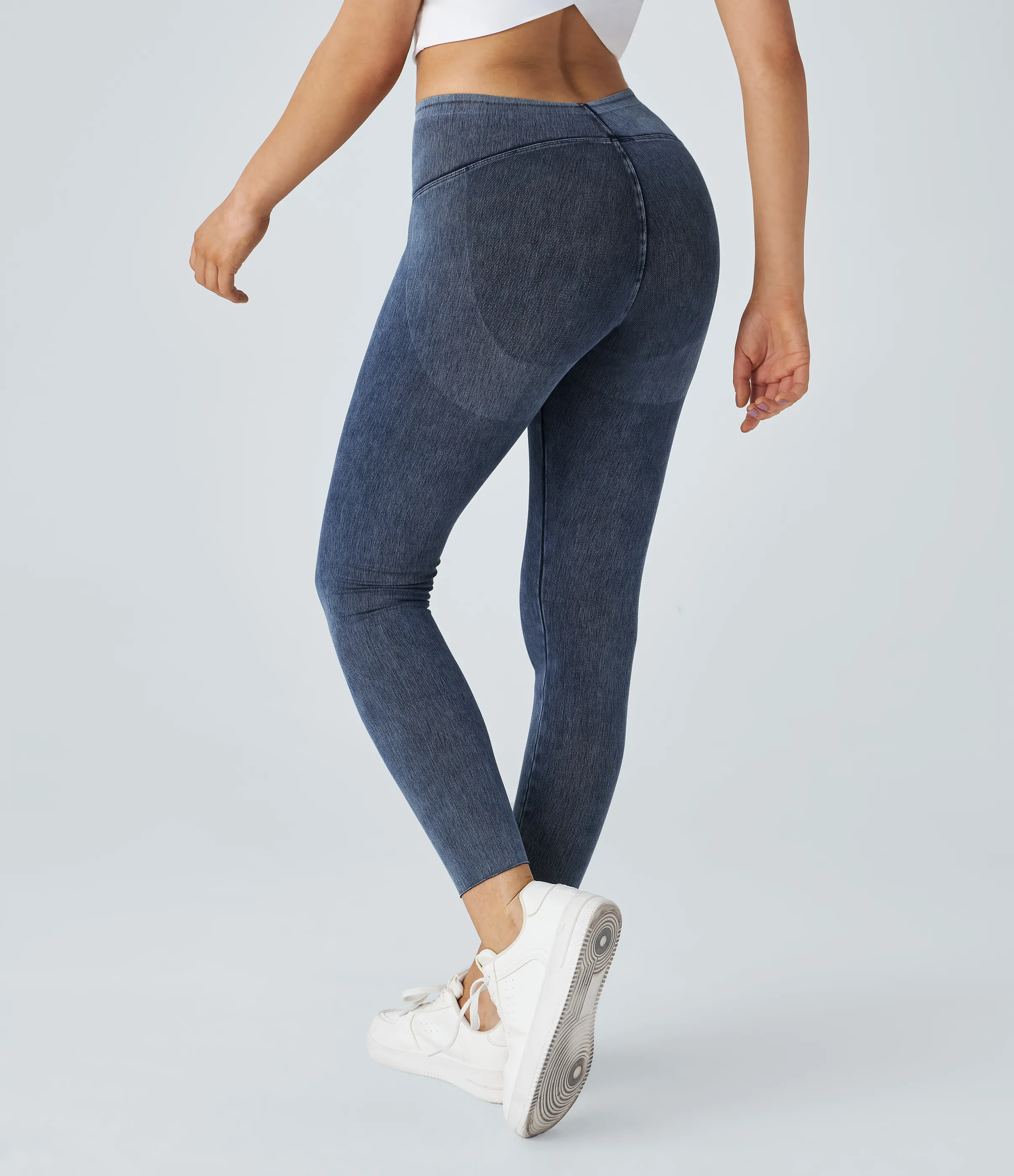 Halara Jeans Halara Flex™ Denim elásticos de tiro alto - Washed Denim Bleached Blue - L(7/8) sold by Halara product image thumbnail 3