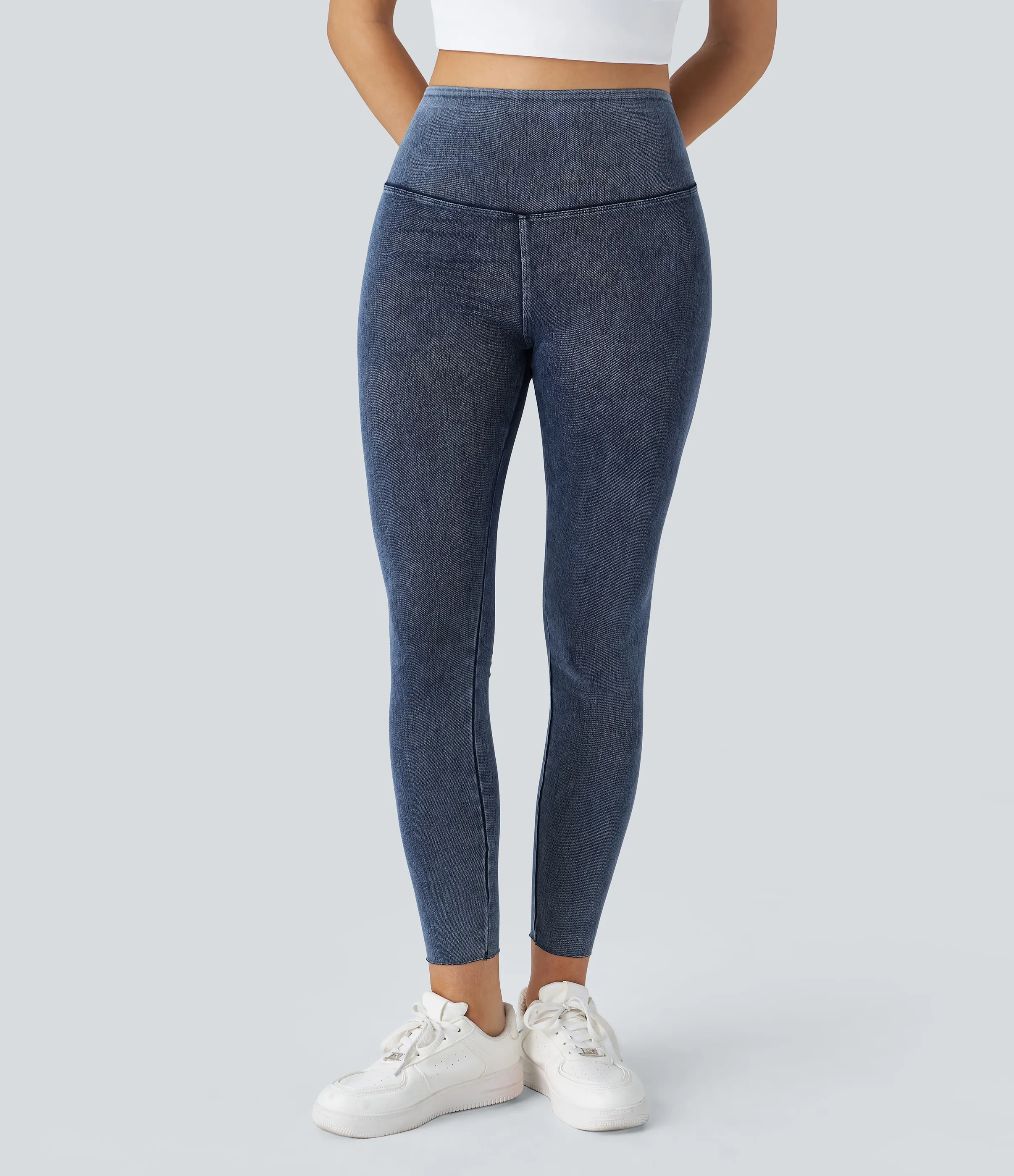 Halara Jeans Halara Flex™ Denim elásticos de tiro alto - Washed Denim Bleached Blue - L(7/8) sold by Halara product image thumbnail 4