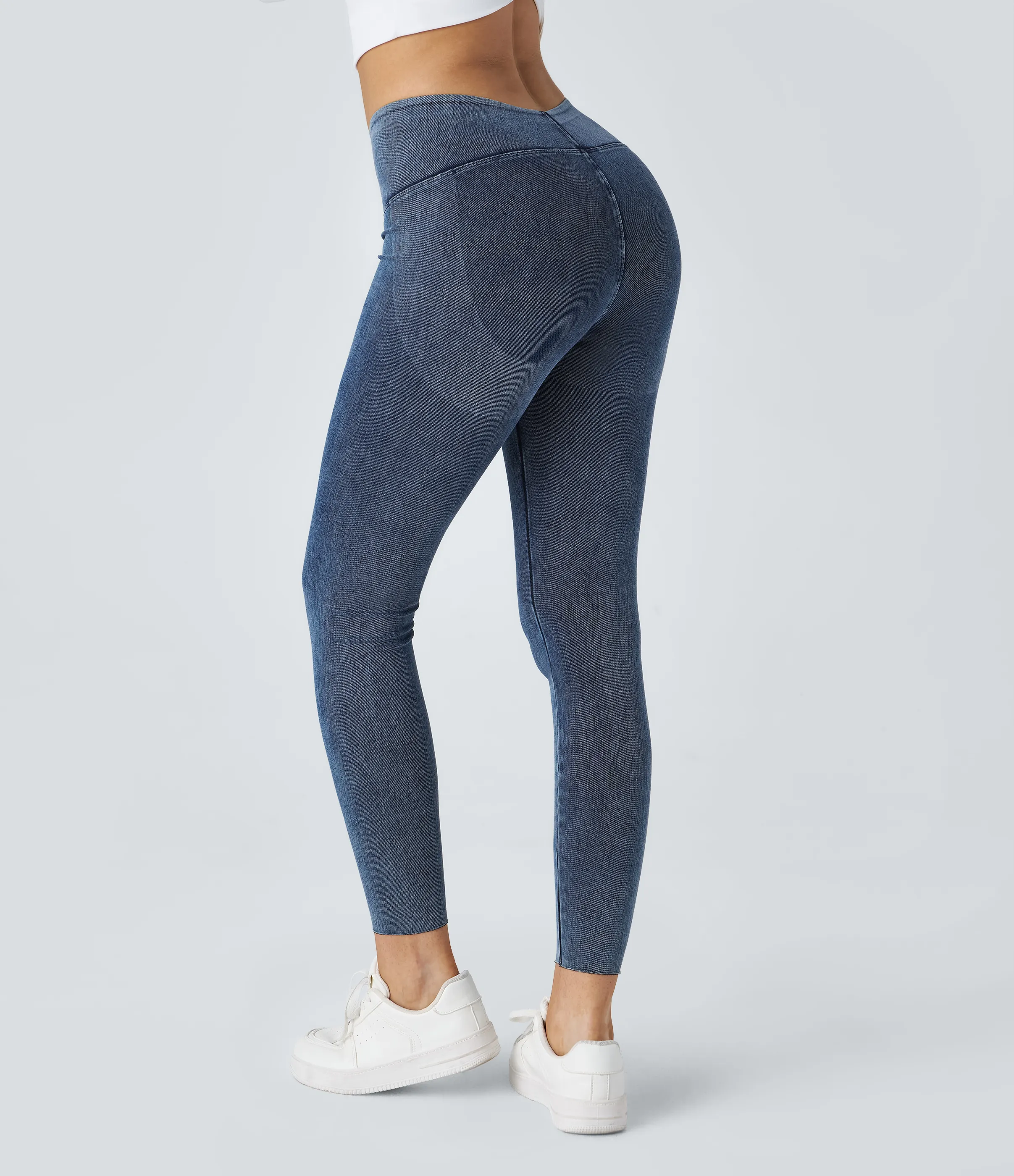 Halara Jeans Halara Flex™ Denim elásticos de tiro alto - Washed Denim Bleached Blue - L(7/8) sold by Halara product image thumbnail 5