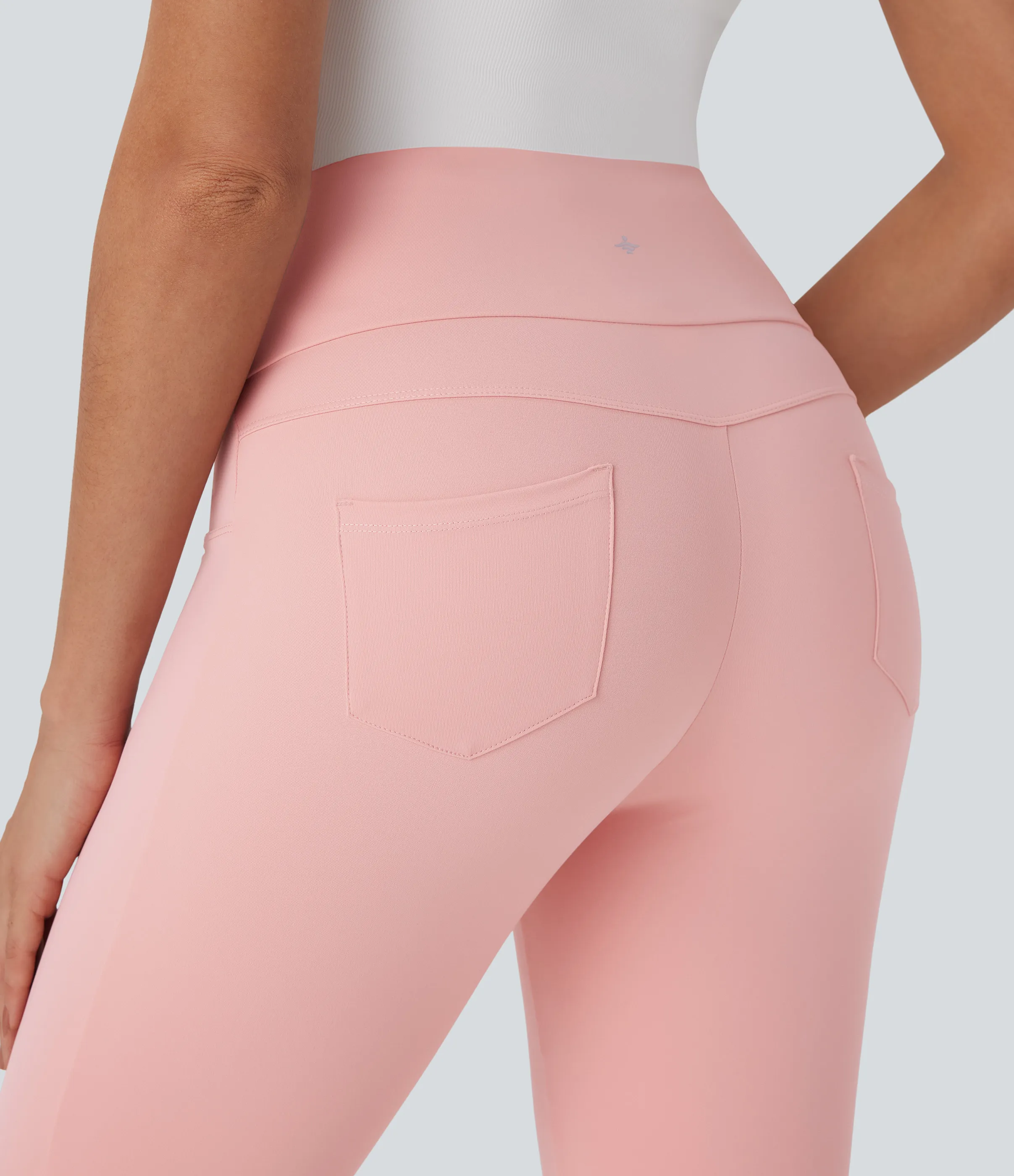 Halara Pantalones capri casuales de tiro medio con cordones y bolsillos traseros - Veiled Pink - XL(regular) sold by Halara product image thumbnail 5