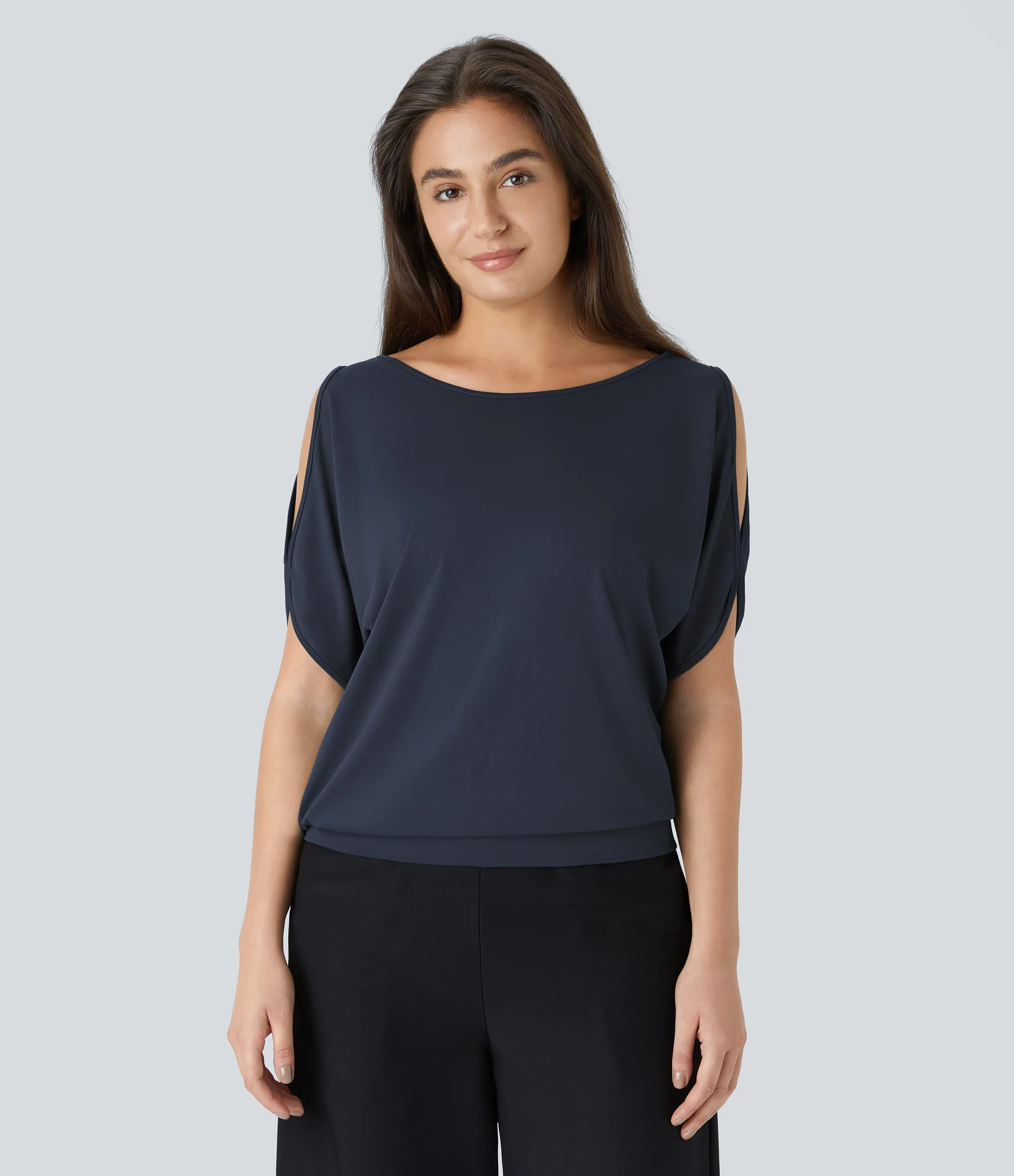 Halara Camiseta abertura manga corta cuello barco - Outer Space - M sold by Halara product image thumbnail 2