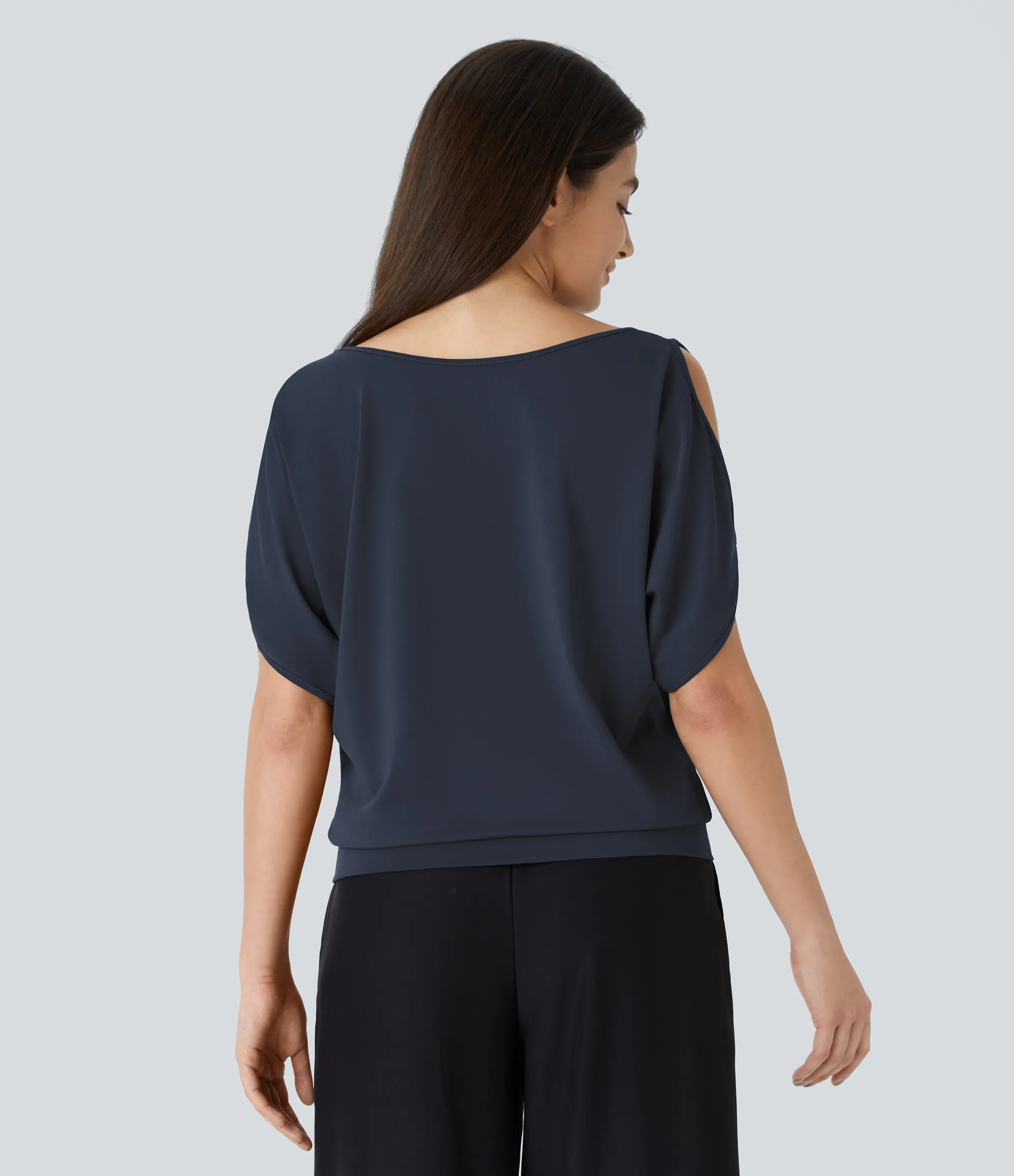 Halara Camiseta abertura manga corta cuello barco - Outer Space - M sold by Halara product image thumbnail 3