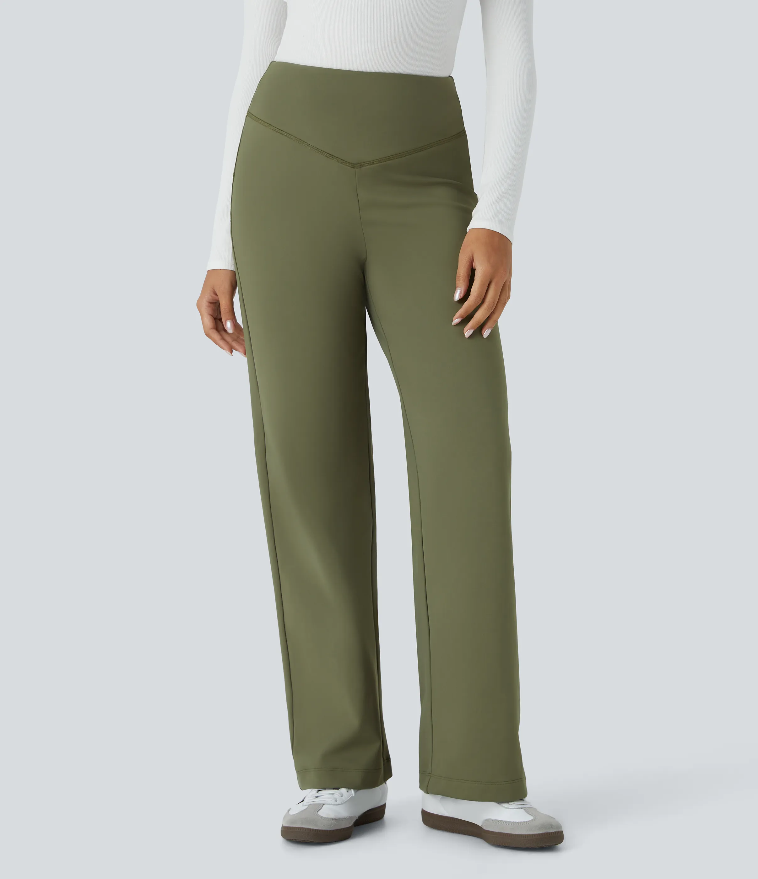 Halara Pantalón Softlyzero™ Plush tiro alto bolsillo lateral posterior térmico - Deep Sage - L(regular) sold by Halara product image thumbnail 3