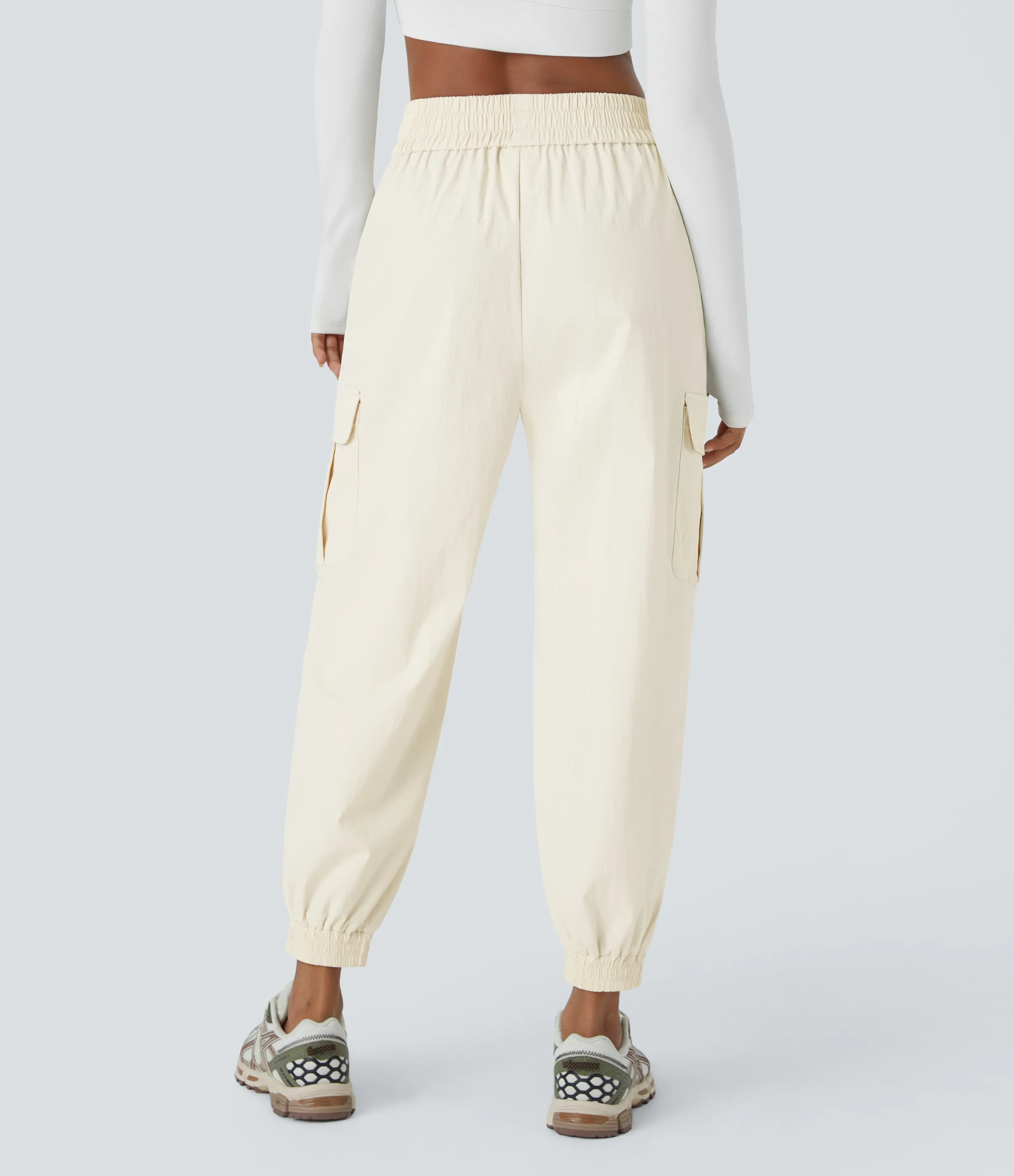 Halara Joggers cargo acampar tiro medio repelente agua cordón múltiple bolsillo antidesgarro - Snow White Oak - XL(regular) sold by Halara product image thumbnail 3