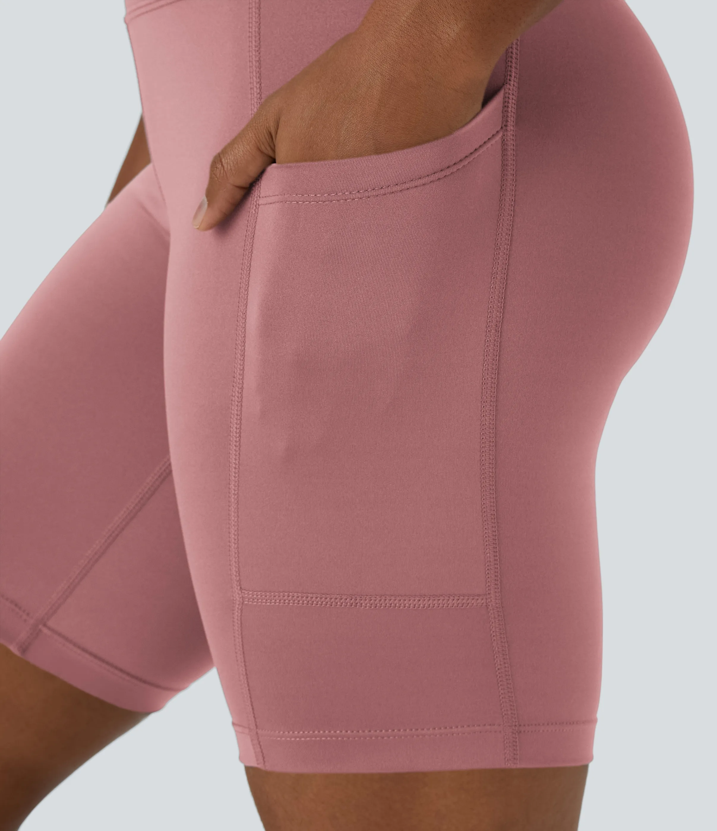 Halara Pantalón corto ciclista bolsillo lateral tiro alto 17.5cm - Carmine Red - S sold by Halara product image thumbnail 5