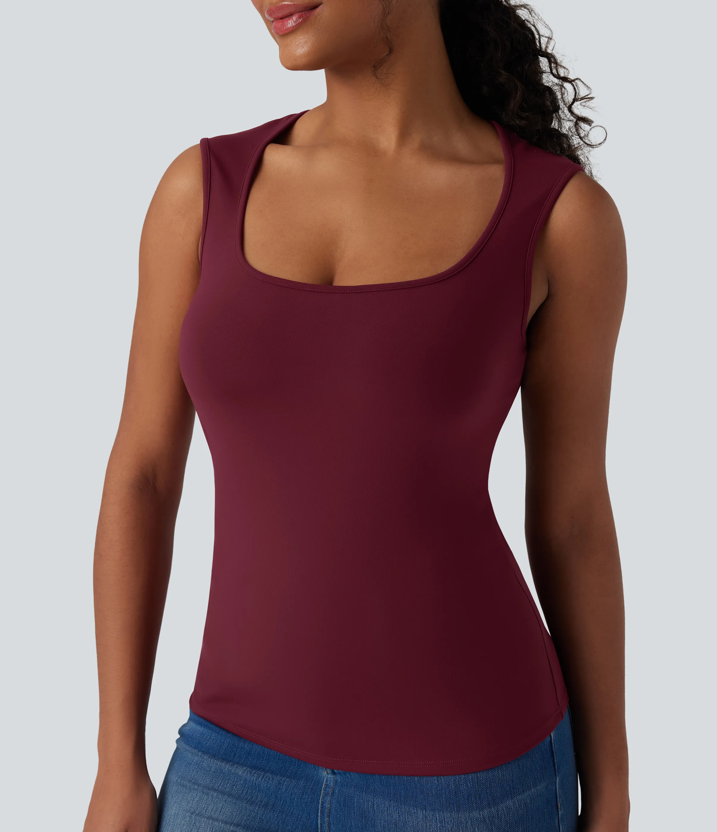Halara Top casual sin mangas con cuello redondo - Deep Wine - XL sold by Halara product image thumbnail 5