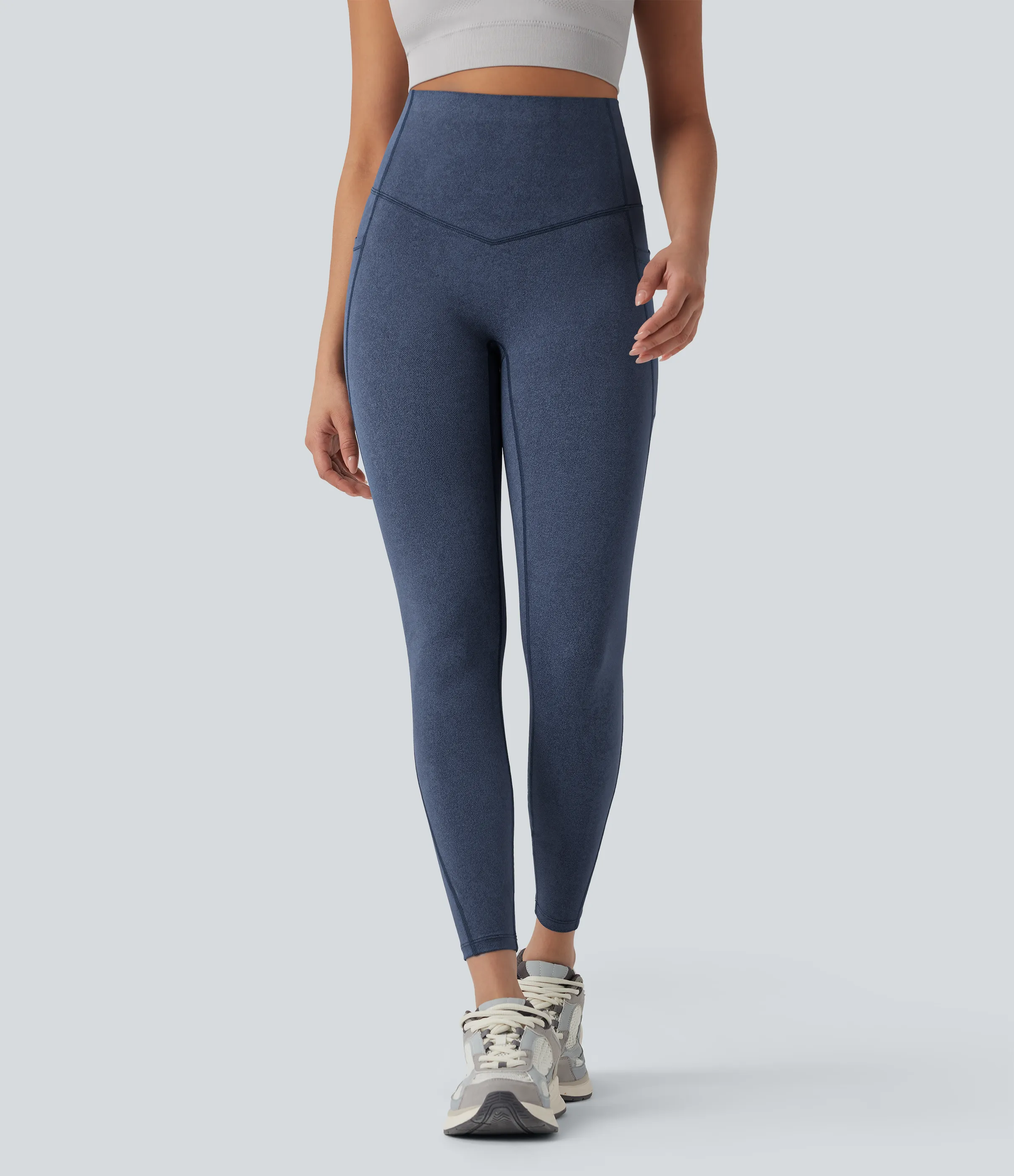 Halara Leggings de yoga Halara UltraSculpt™ con estampado de mezclilla con tiro alto, control de abdomen y bolsillos - Blue Fade - XL(7/8) sold by Halara product image thumbnail 4