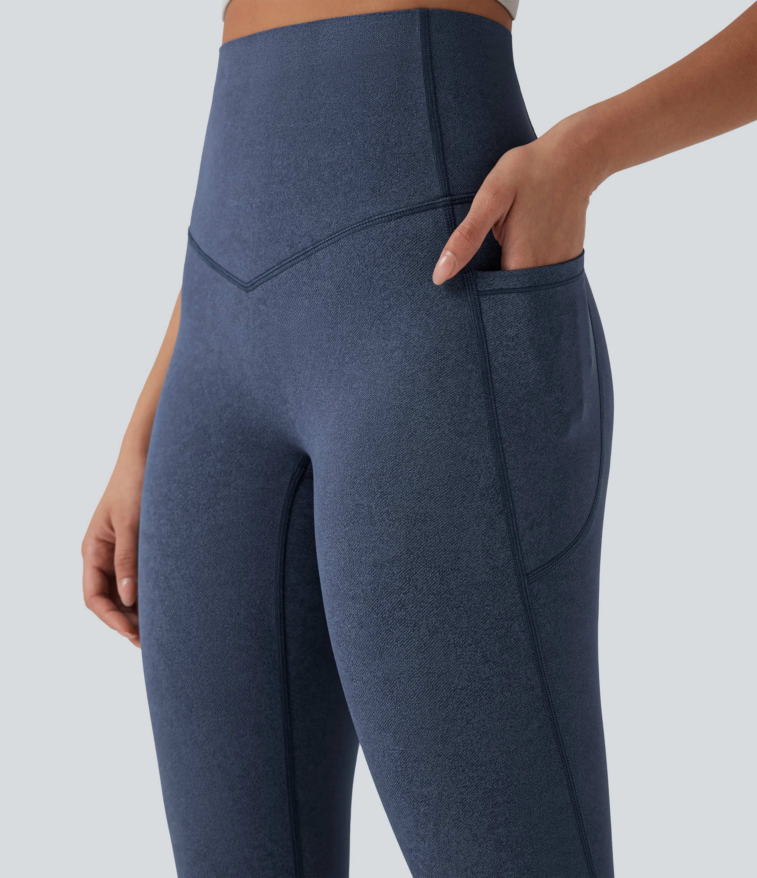 Halara Leggings de yoga Halara UltraSculpt™ con estampado de mezclilla con tiro alto, control de abdomen y bolsillos - Blue Fade - XL(7/8) sold by Halara product image thumbnail 5