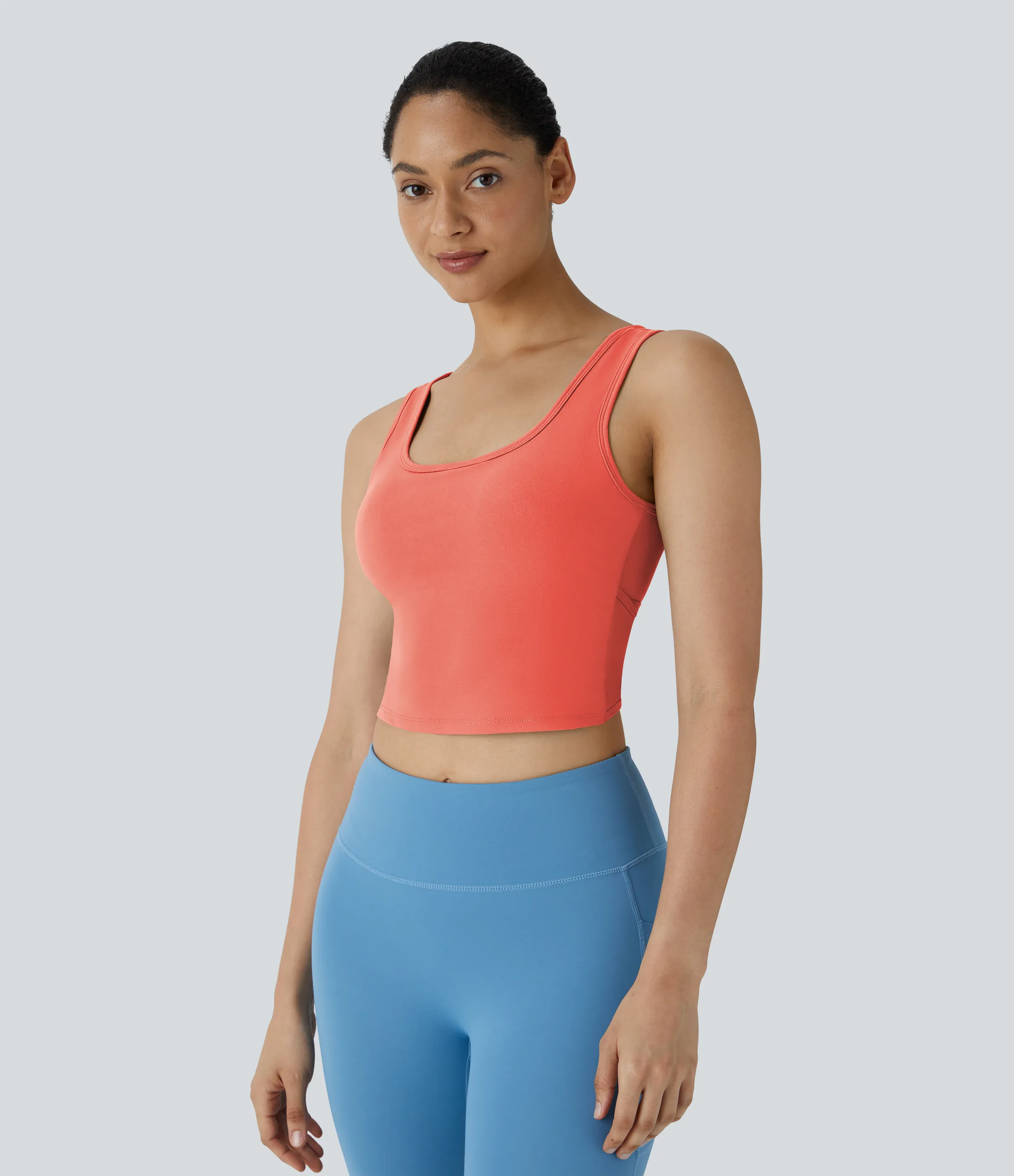 Halara Top de ballet o baile cruzado con escote en U en copas D-F - Fusion Coral - M sold by Halara product image thumbnail 3