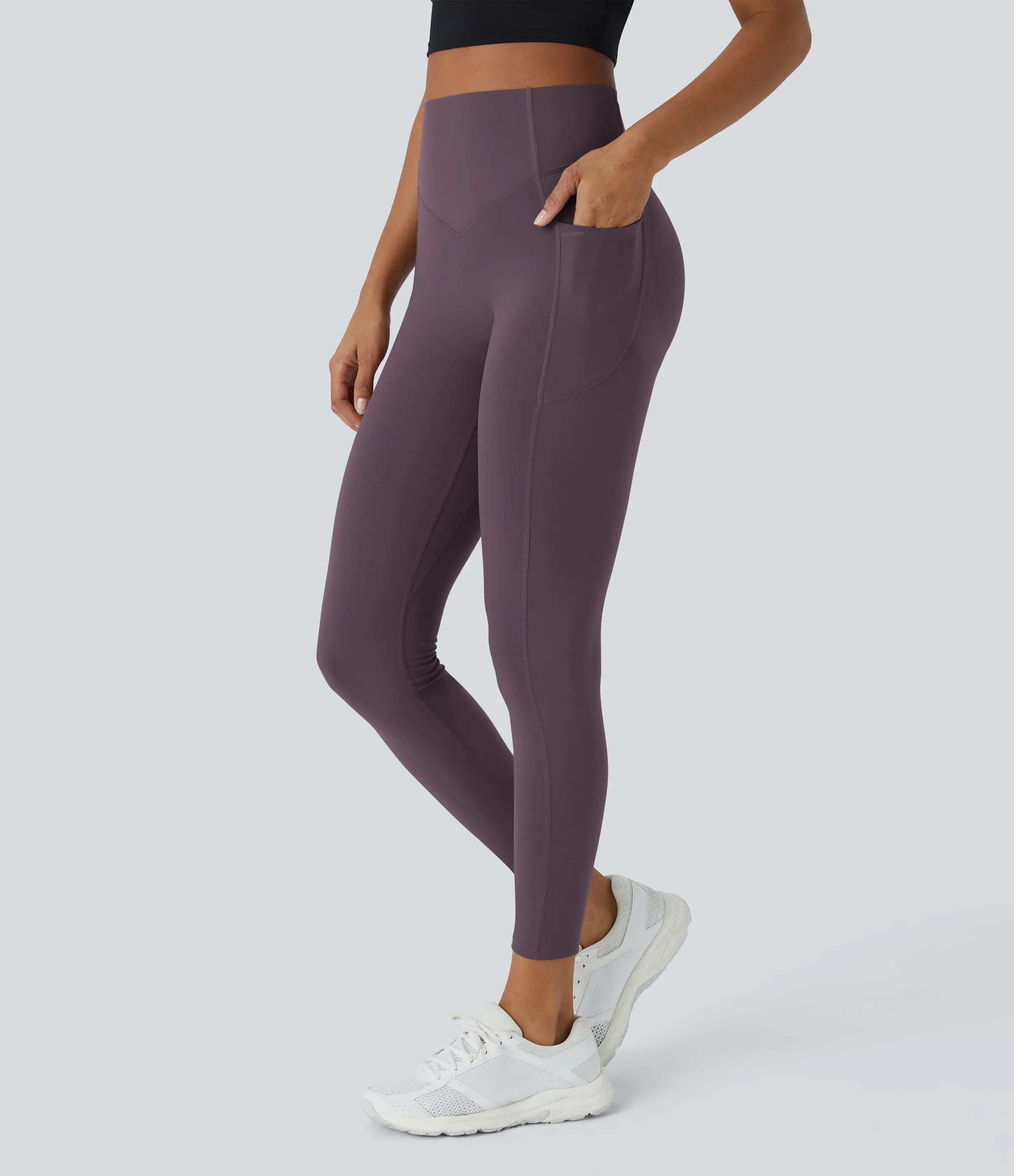 Halara Leggings SoCinched UltraSculpt entrenamiento moldeador bolsillo lateral control abdomen tiro alto - Night's Purple - XS(7/8) sold by Halara product image thumbnail 4