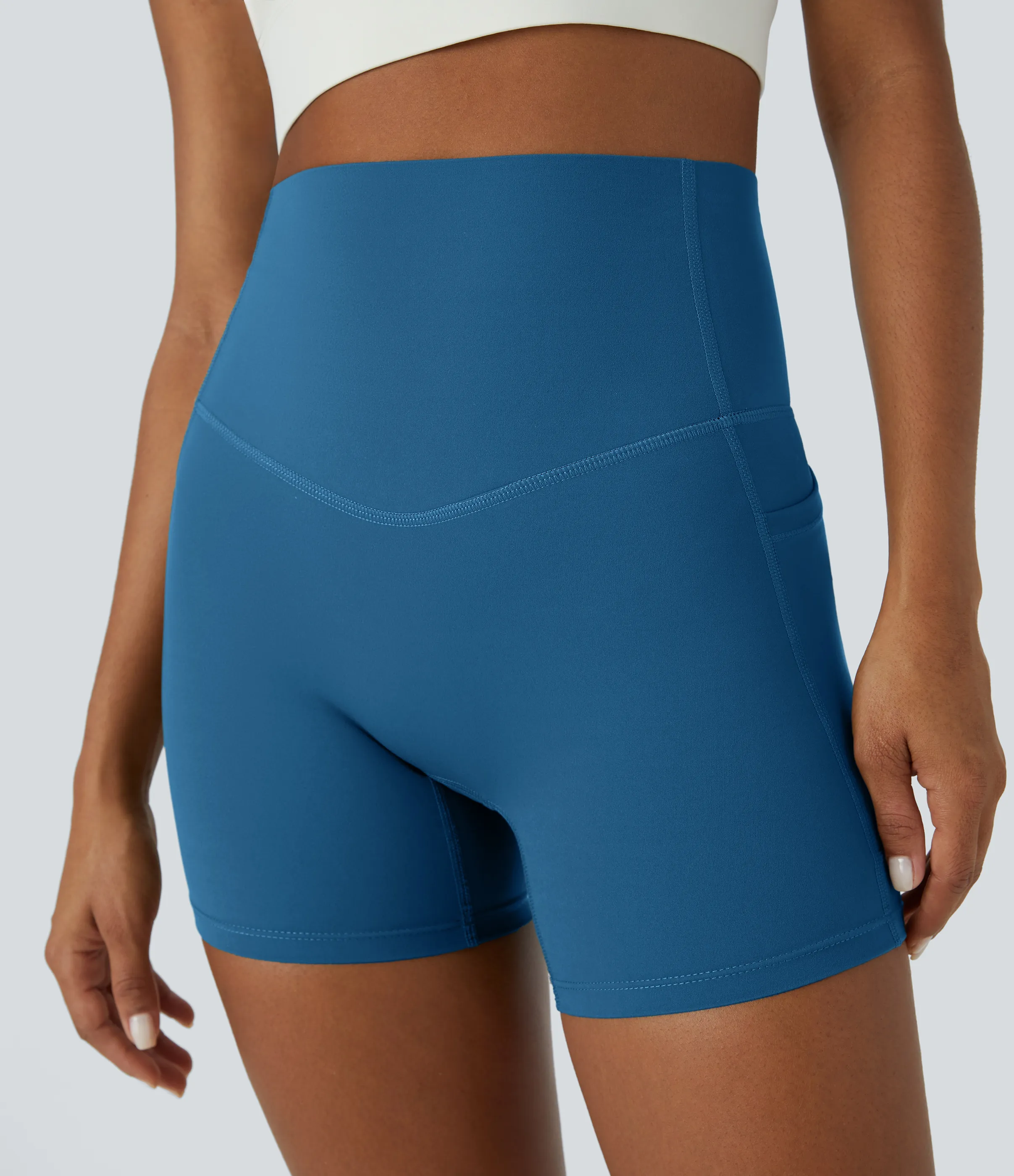 Halara Shorts de ciclista UltraSculpt™ moldeadores de abdomen de tiro alto y bolsillos laterales 12.5cm - Vallarta Blue - M sold by Halara product image thumbnail 5