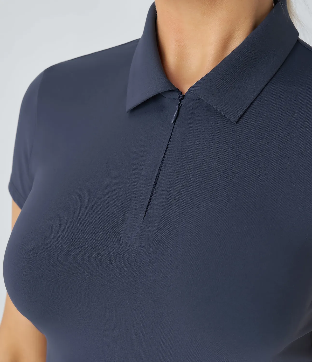 Halara Top deportivo tenis manga corta media cremallera cuello polo - Mood Indigo - M sold by Halara product image thumbnail 5