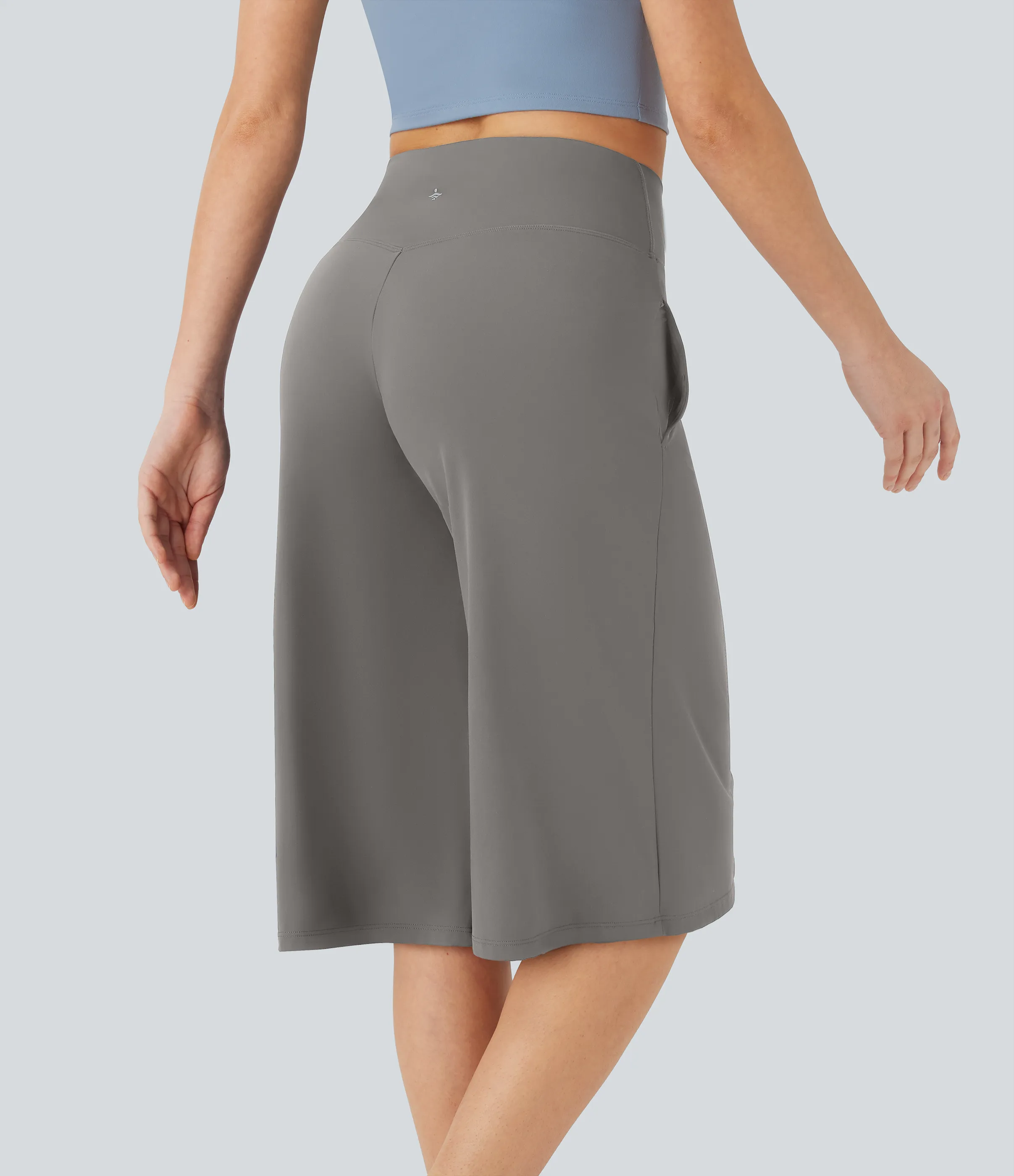 Halara Pantalones de yoga Softlyzero™ Airy de tiro alto cruzado con bolsillos en tacto frío - Steeple Gray - XL sold by Halara product image thumbnail 3