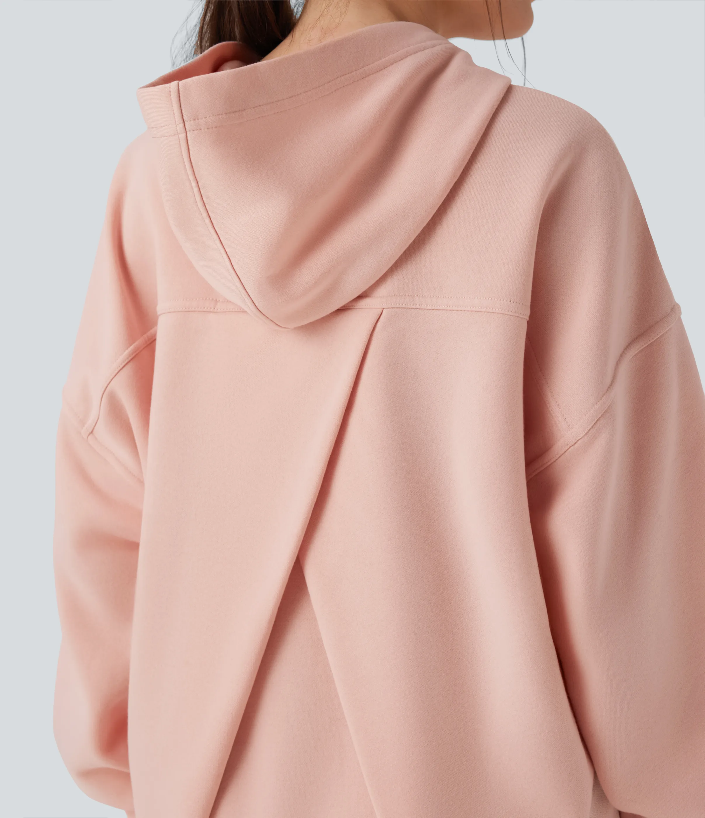 Halara Sudadera casual polar extragrande de manga larga con capucha y bolsillos - Peachy Keen - XL sold by Halara product image thumbnail 5