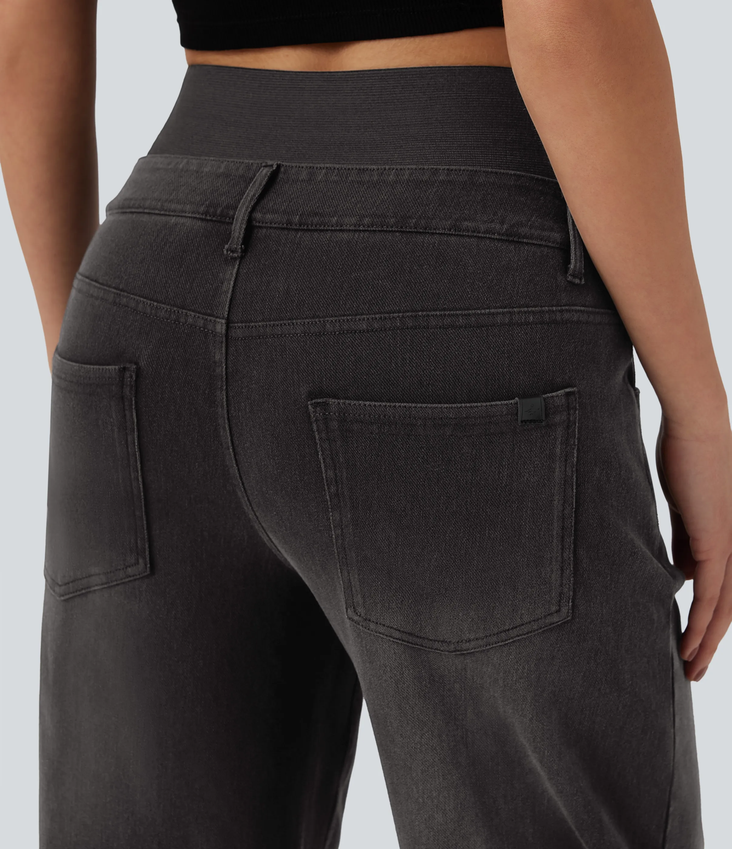 Halara Jeans casuales anchos Halara Flex™ lavados de tiro alto con control de abdomen con bolsillos - Phantom Denim - XS(regular) sold by Halara product image thumbnail 5