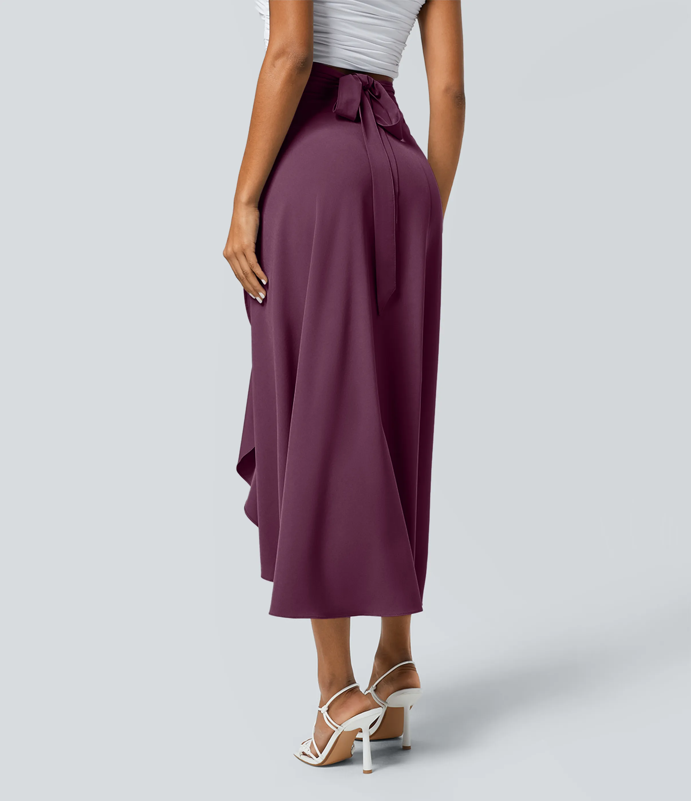 Halara Falda para vacaciones Breezeful™ de secado rápido con espalda torcida y lazo en la espalda de tiro alto - Amaranth - XS(regular) sold by Halara product image thumbnail 3