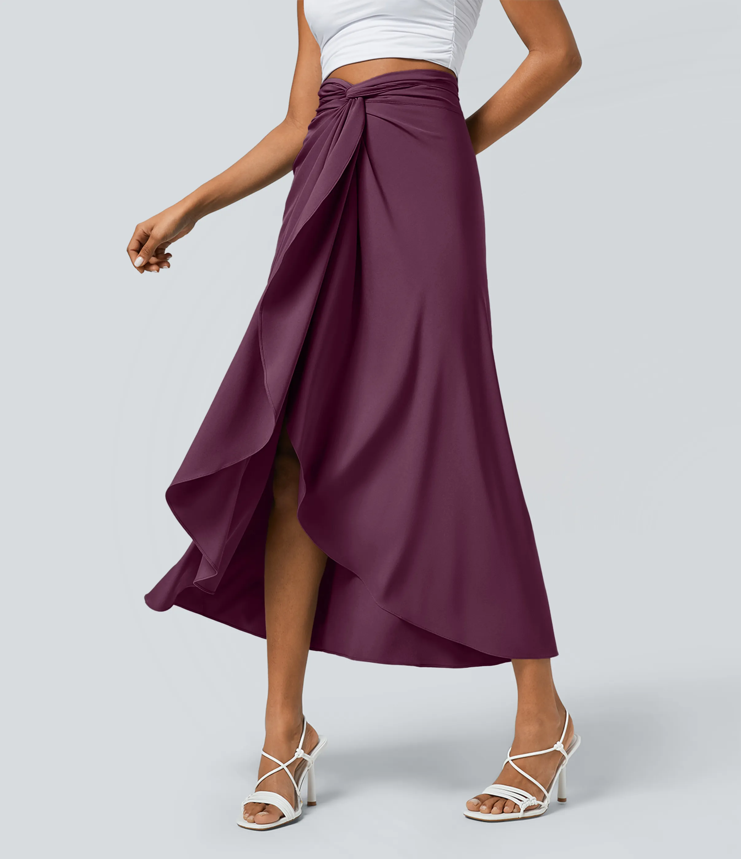 Halara Falda para vacaciones Breezeful™ de secado rápido con espalda torcida y lazo en la espalda de tiro alto - Amaranth - XS(regular) sold by Halara product image thumbnail 4