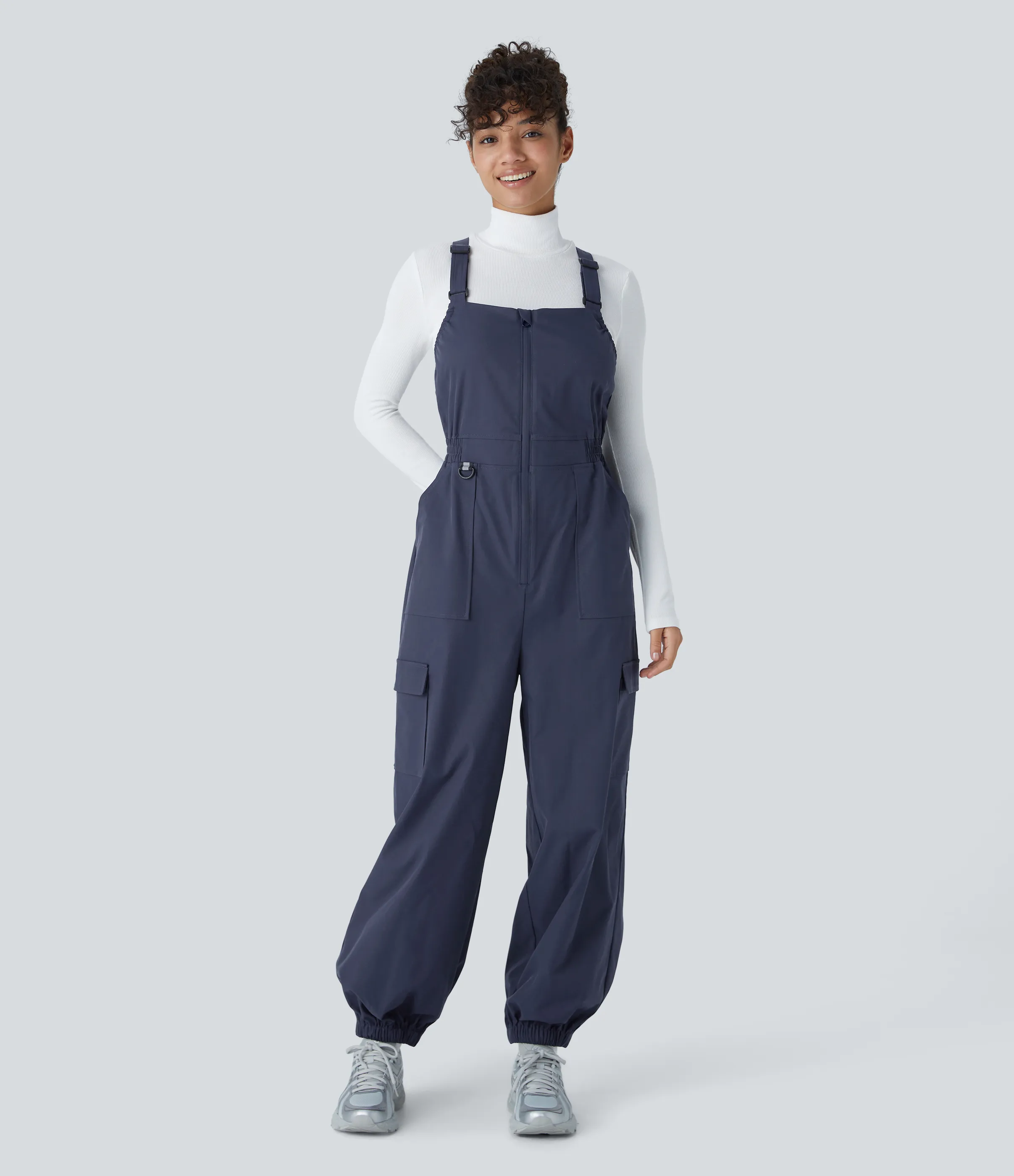 Halara Overoles camping resistente agua resistente desgaste correa ajustable cremallera entrecruzada múltiple bolsillo - Polar Night - M(regular) sold by Halara