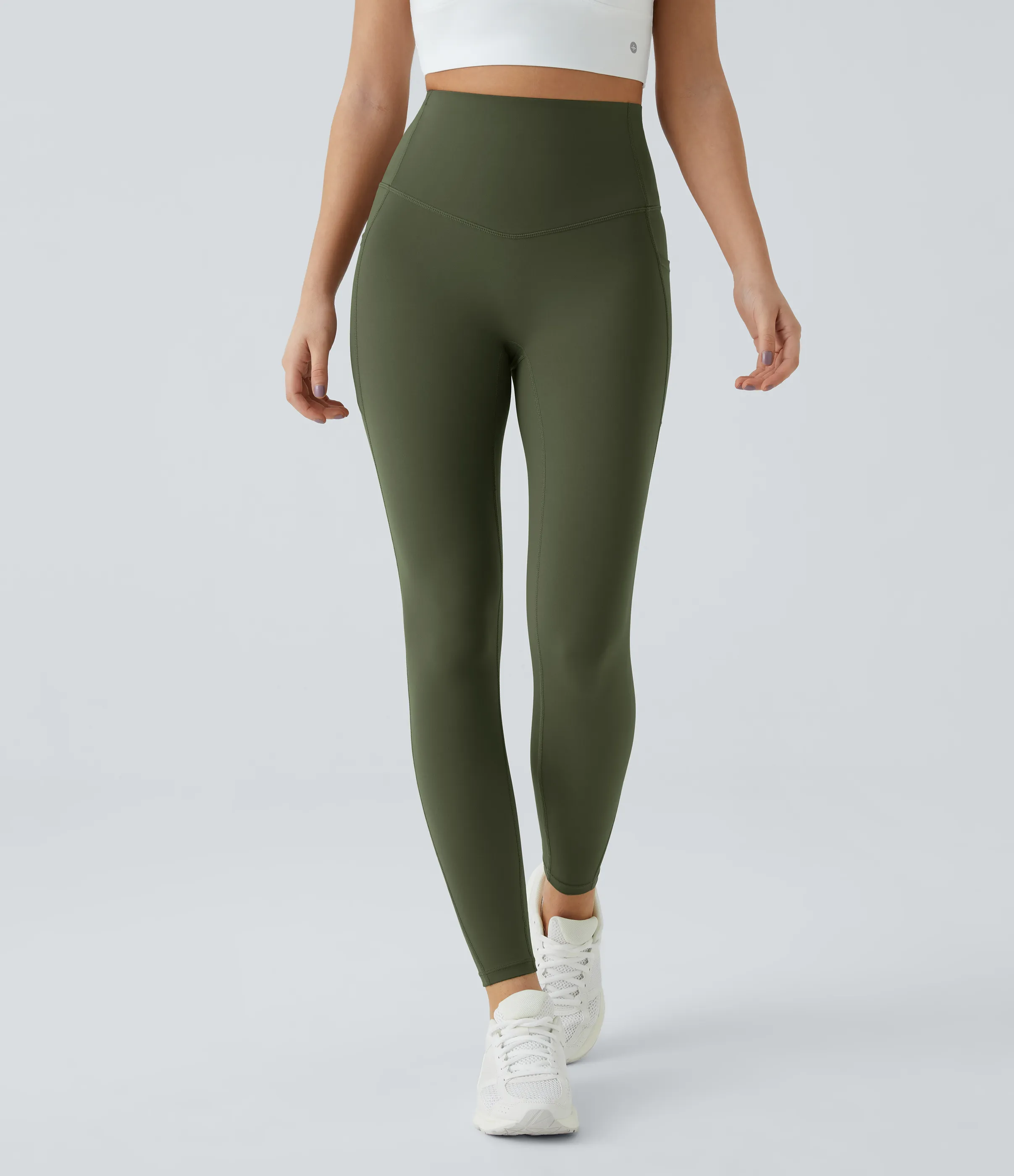 Halara Leggings SoCinched UltraSculpt entrenamiento control abdomen bolsillo lateral tiro alto - Deep Woodland Green - L(full_length) sold by Halara product image thumbnail 3