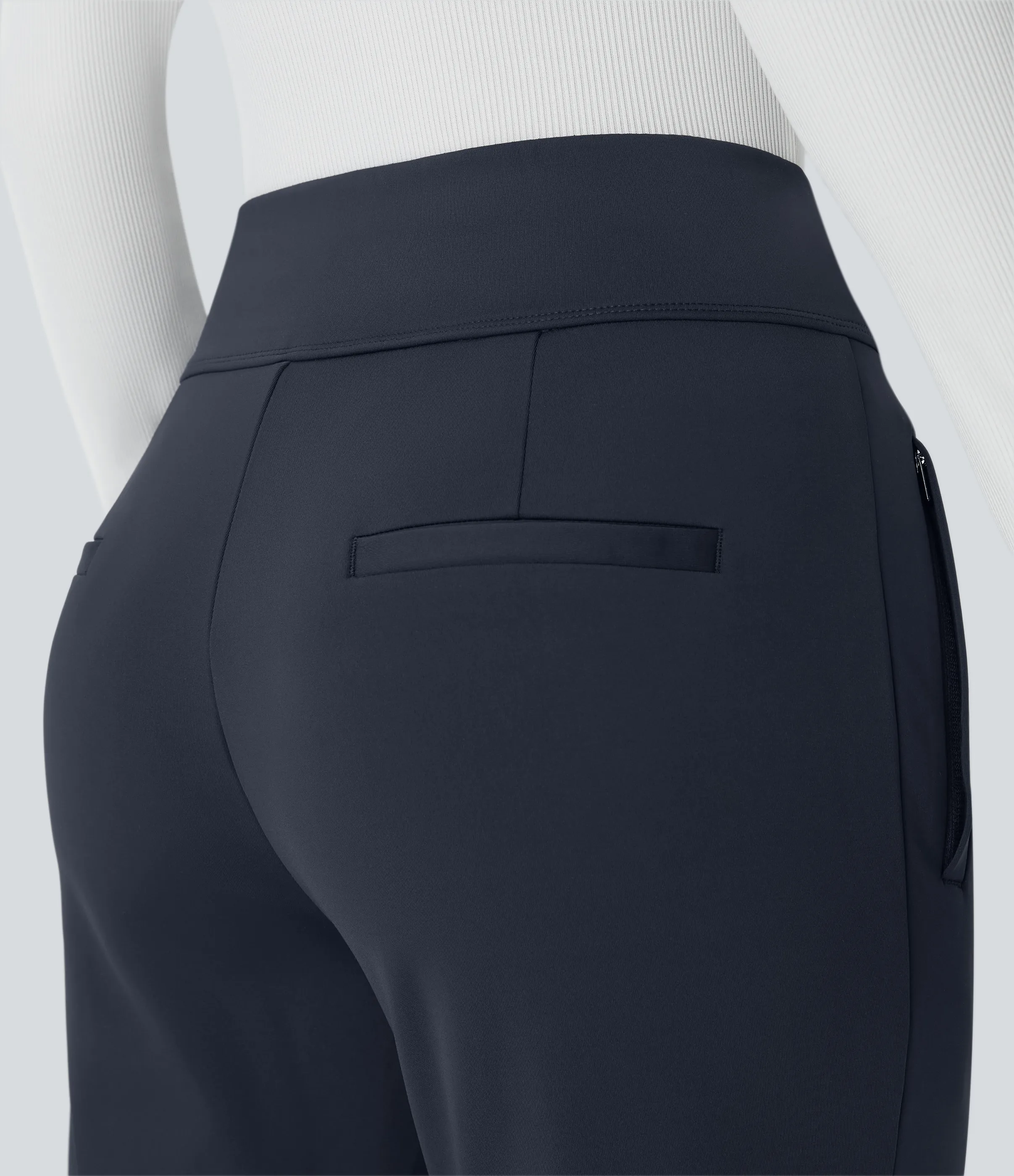 Halara Pantalón oficina acampanado bolsillo lateral tiro alto - Midnight Blue - M(regular) sold by Halara product image thumbnail 4