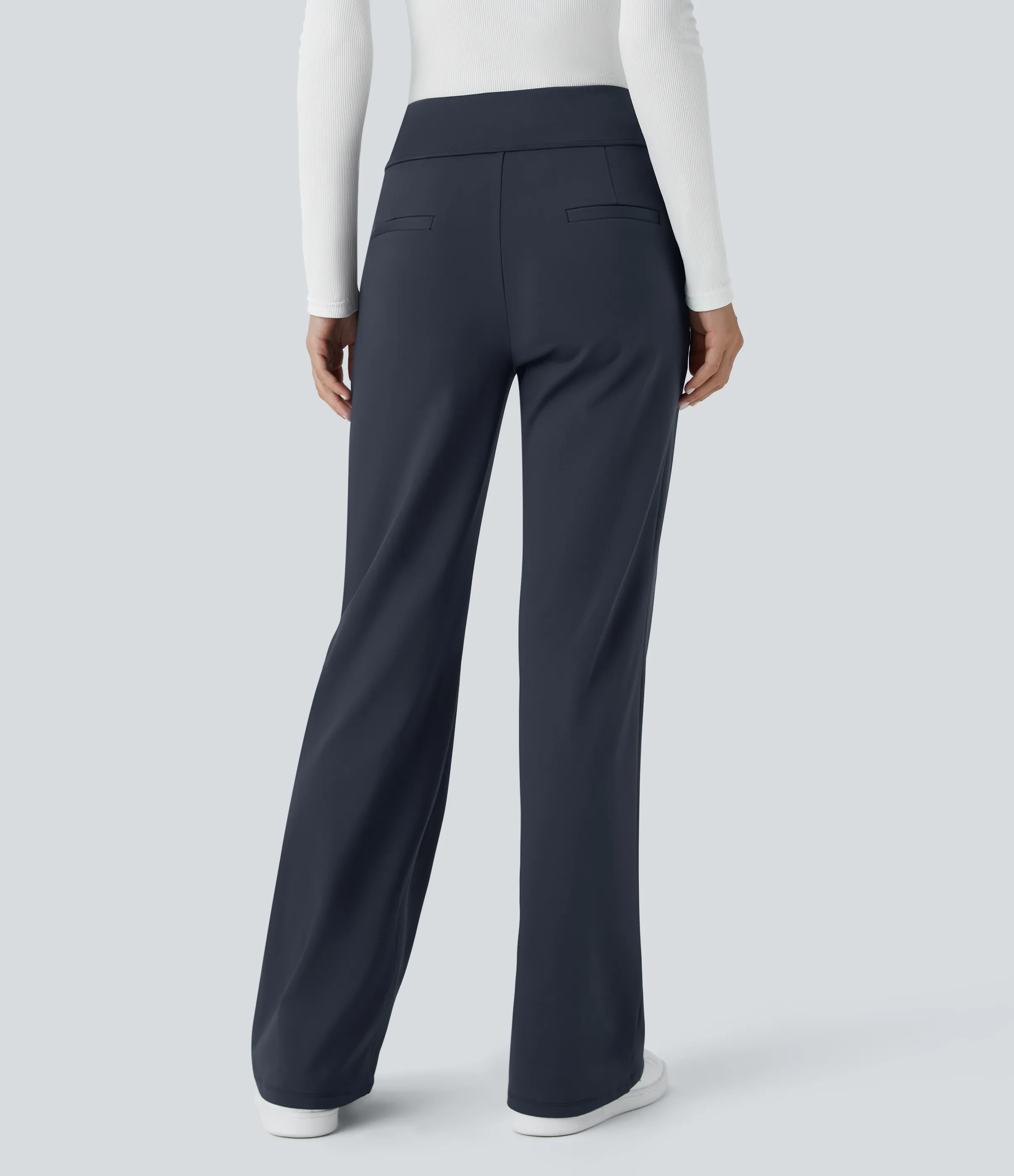 Halara Pantalón oficina acampanado bolsillo lateral tiro alto - Midnight Blue - M(regular) sold by Halara product image thumbnail 5